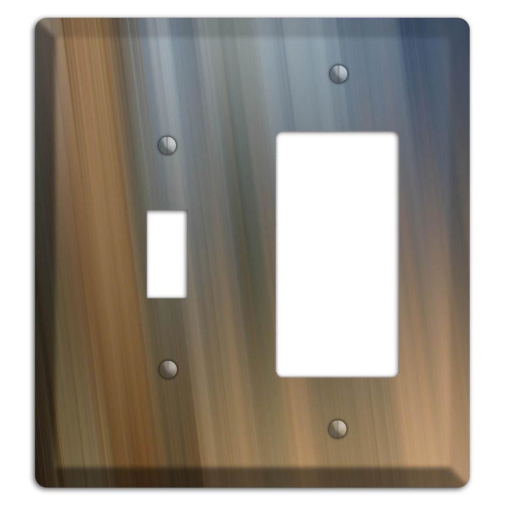 Brown and Blue-grey Ray of Light Toggle / Rocker Wallplate