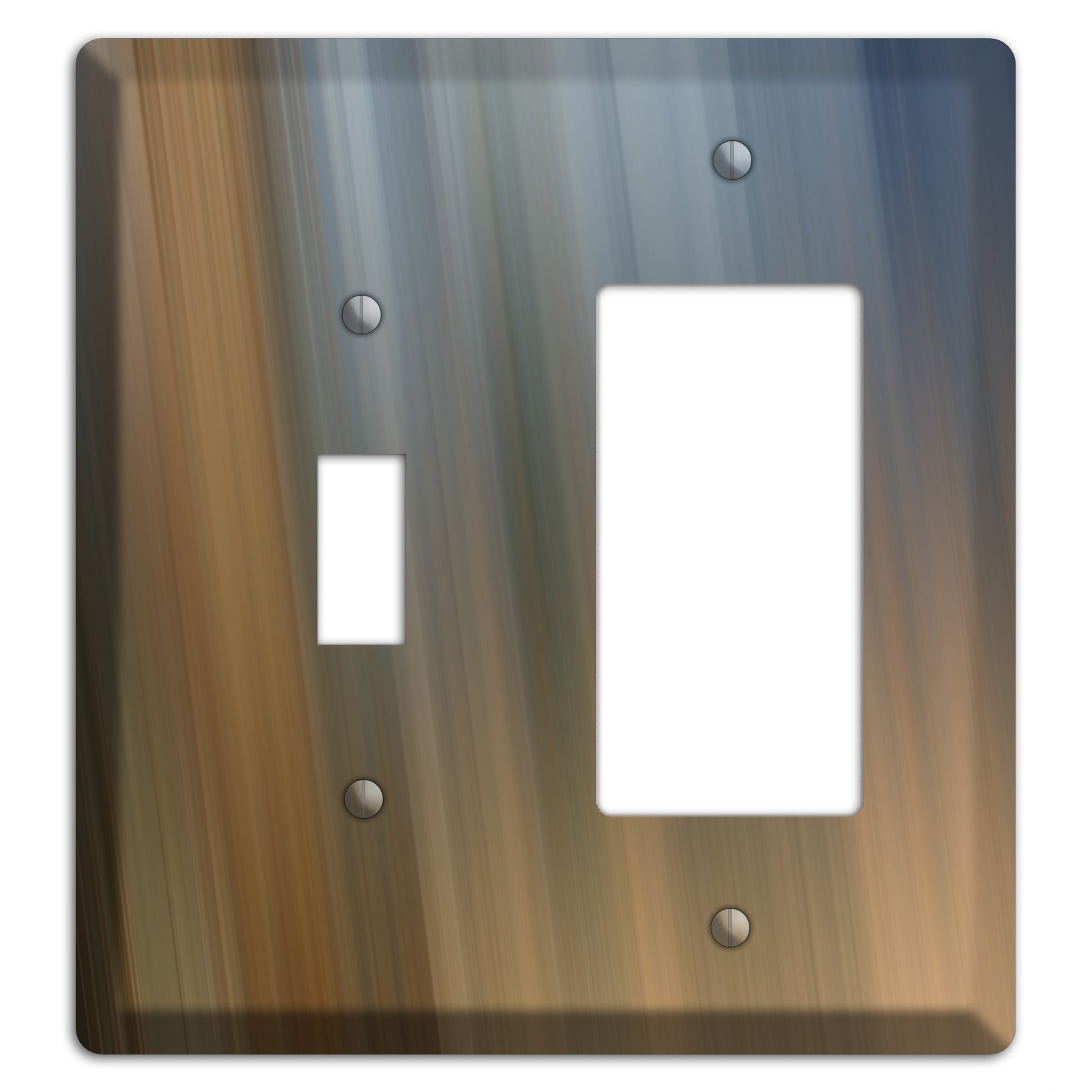 Brown and Blue-grey Ray of Light Toggle / Rocker Wallplate