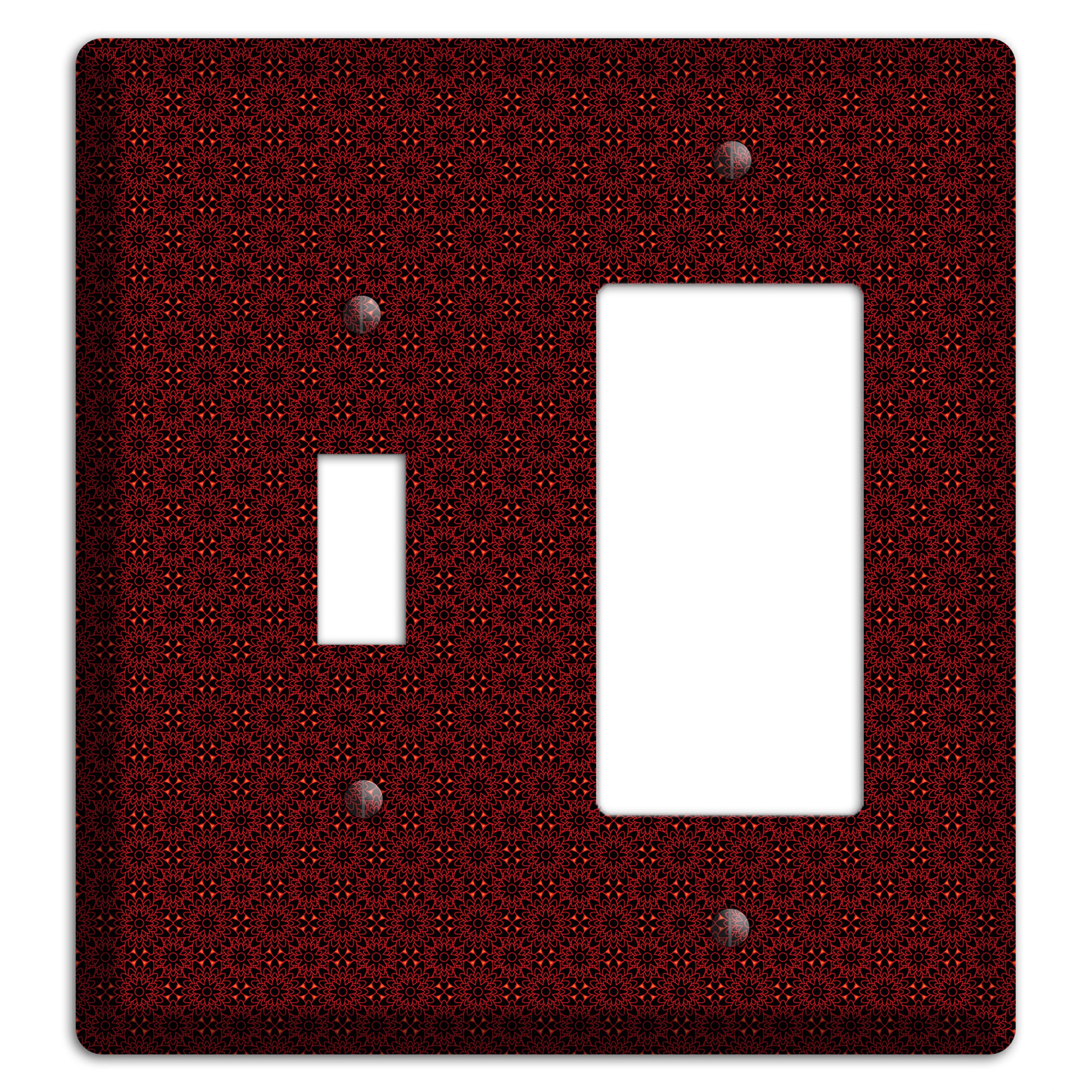 Maroon Checkered Foulard Toggle / Rocker Wallplate