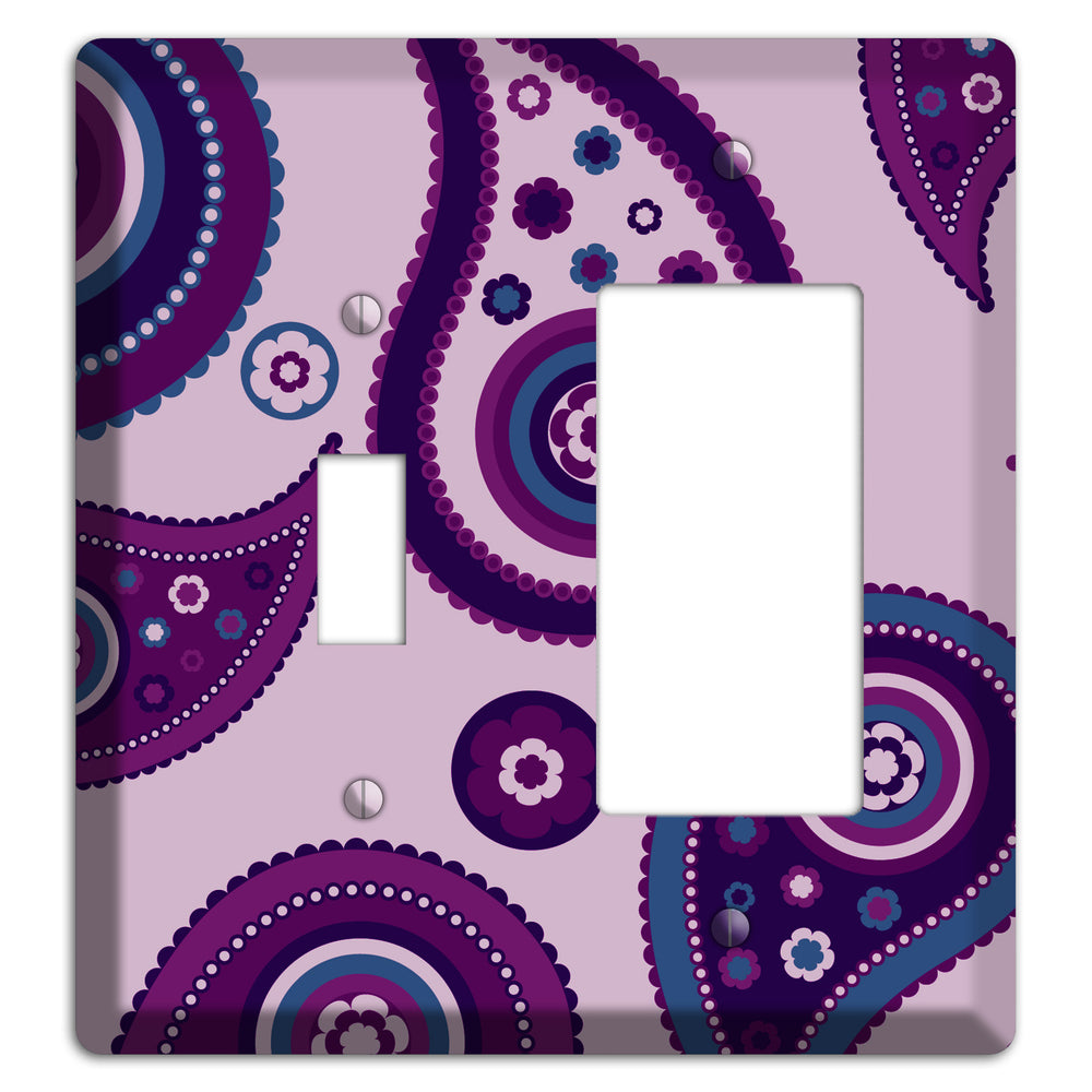 Light Purple Pailsey Toggle / Rocker Wallplate