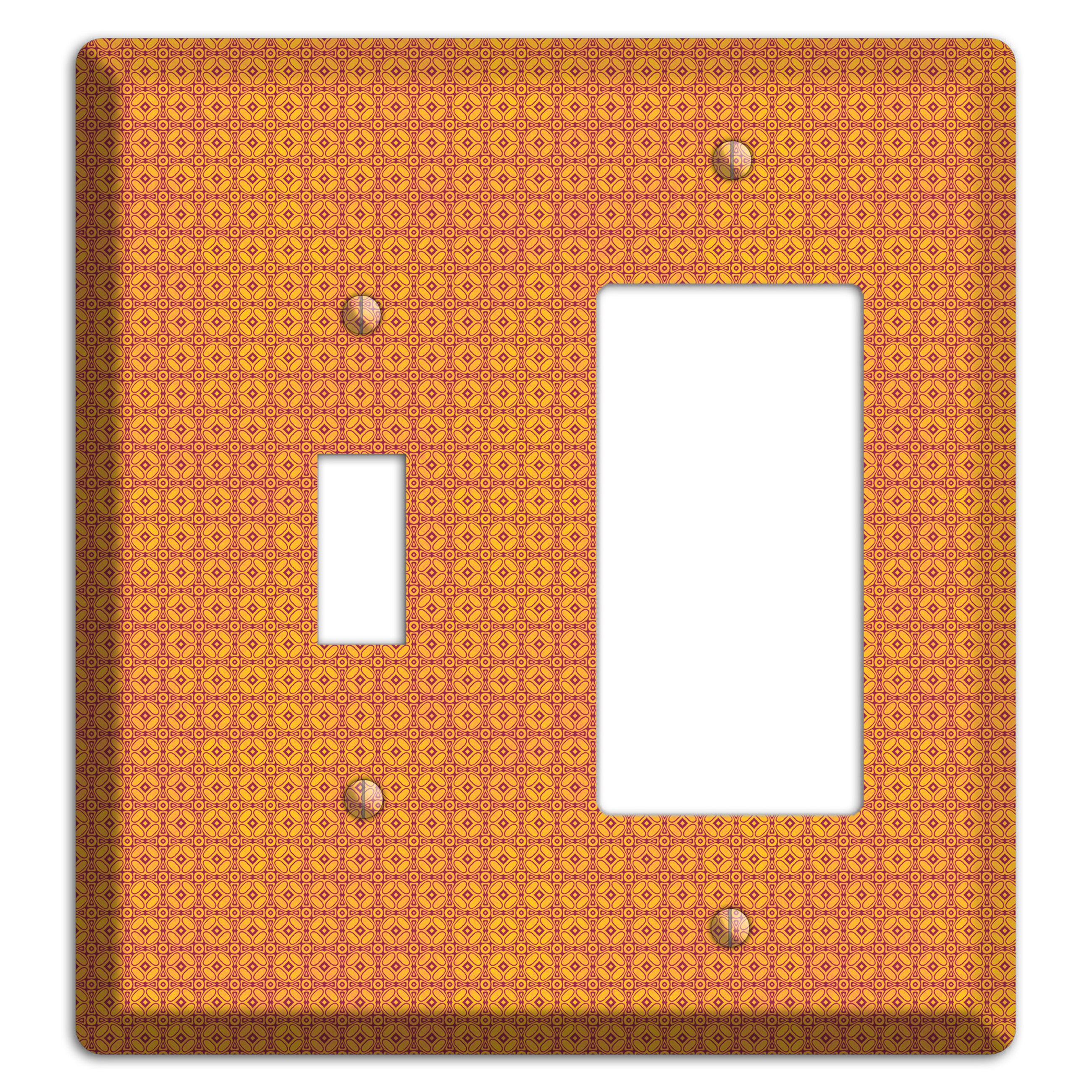 Multi Orange Arabesque Toggle / Rocker Wallplate
