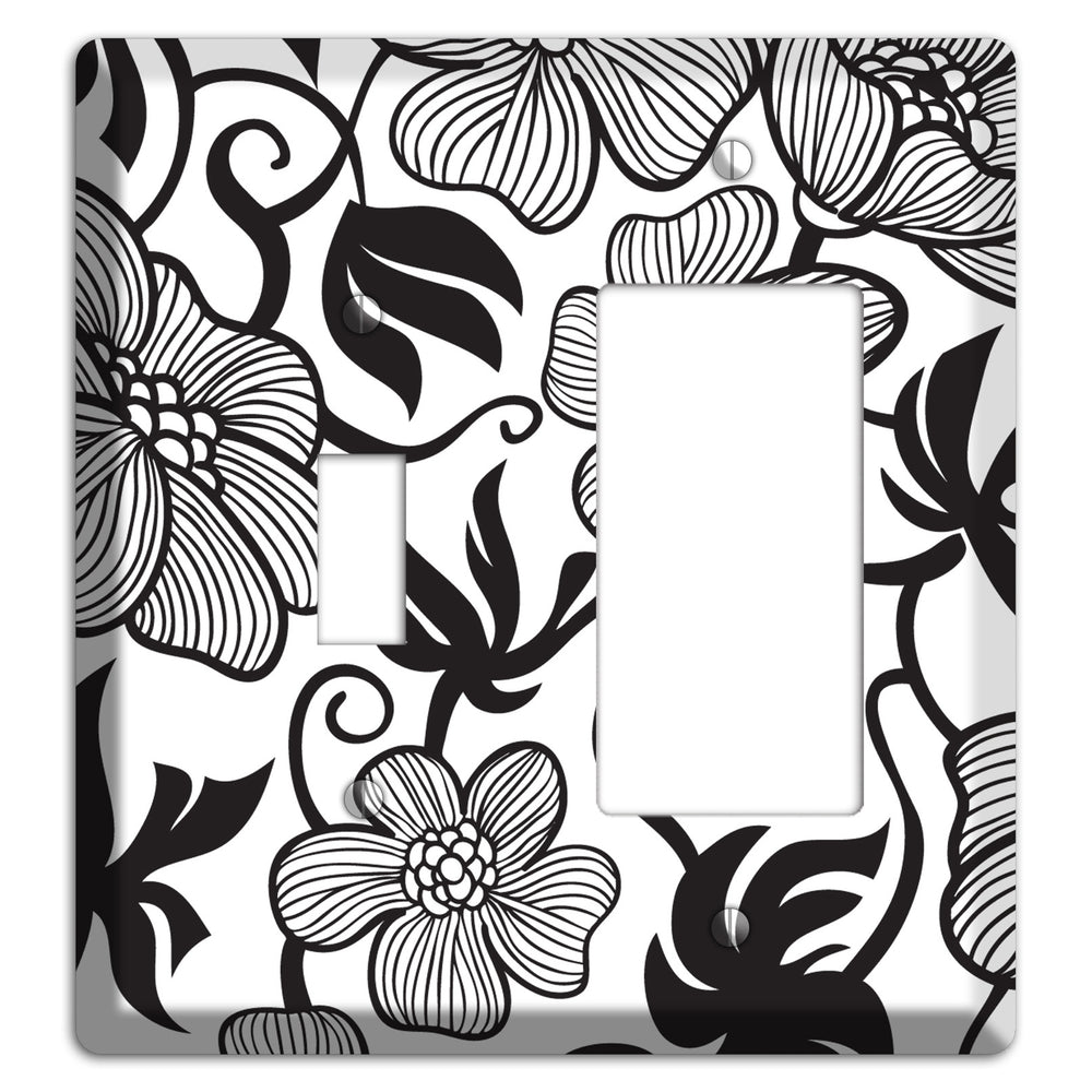 White with Black Tropical Toggle / Rocker Wallplate