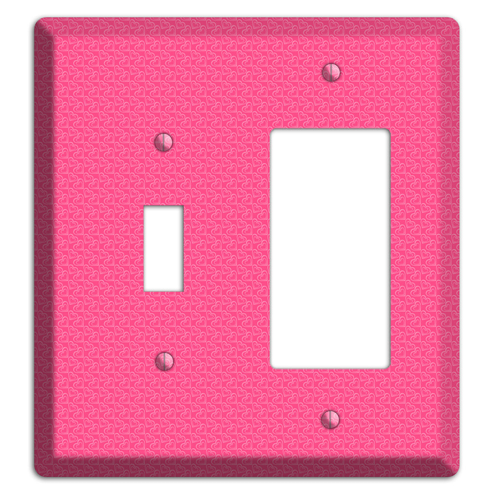 Tiny Pink Hearts Toggle / Rocker Wallplate