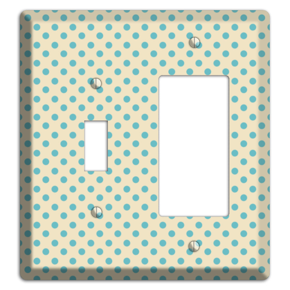 Soft Green Polka Dots Toggle / Rocker Wallplate