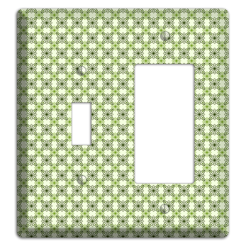 Multi Green Overlain Foulard Toggle / Rocker Wallplate