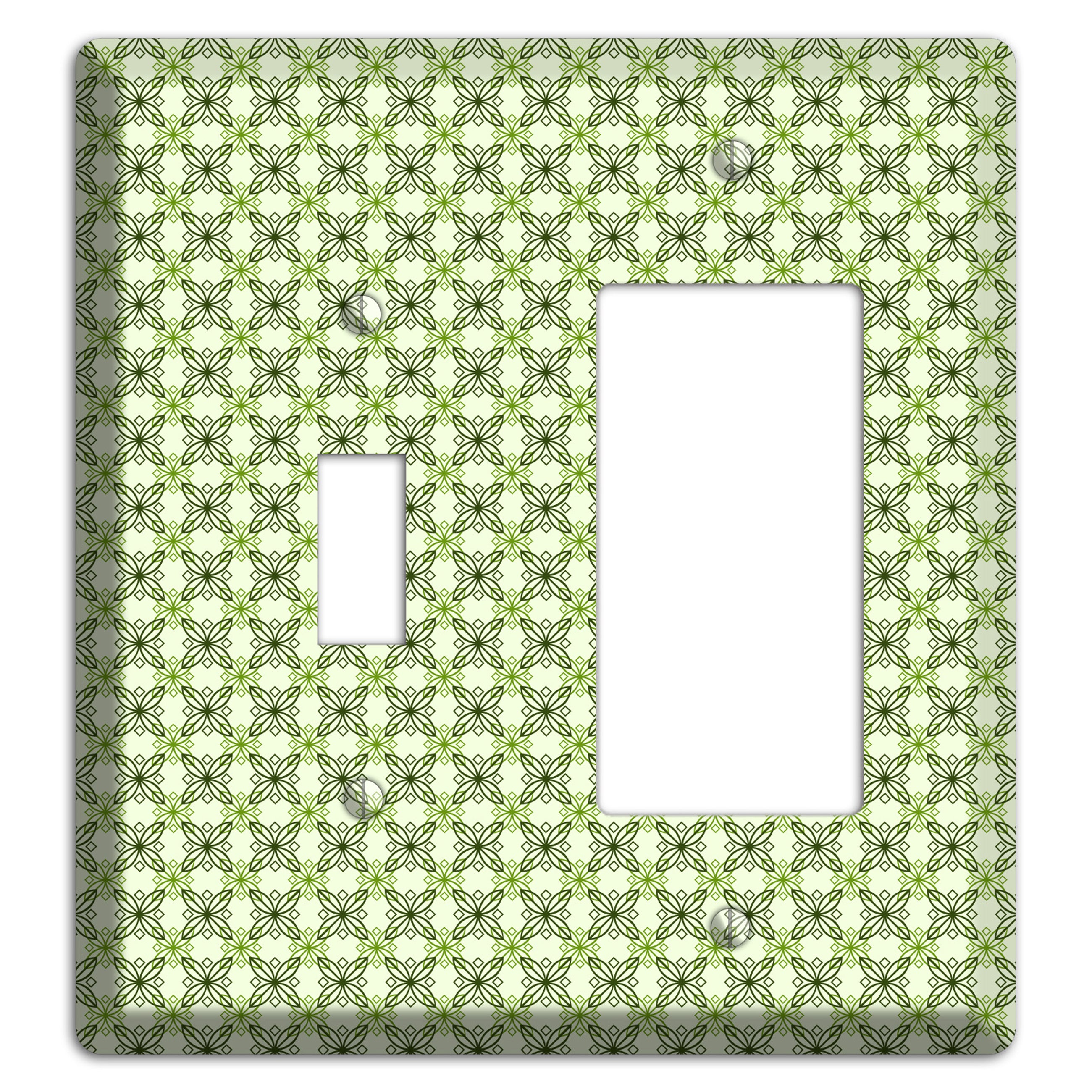 Multi Green Overlain Foulard Toggle / Rocker Wallplate