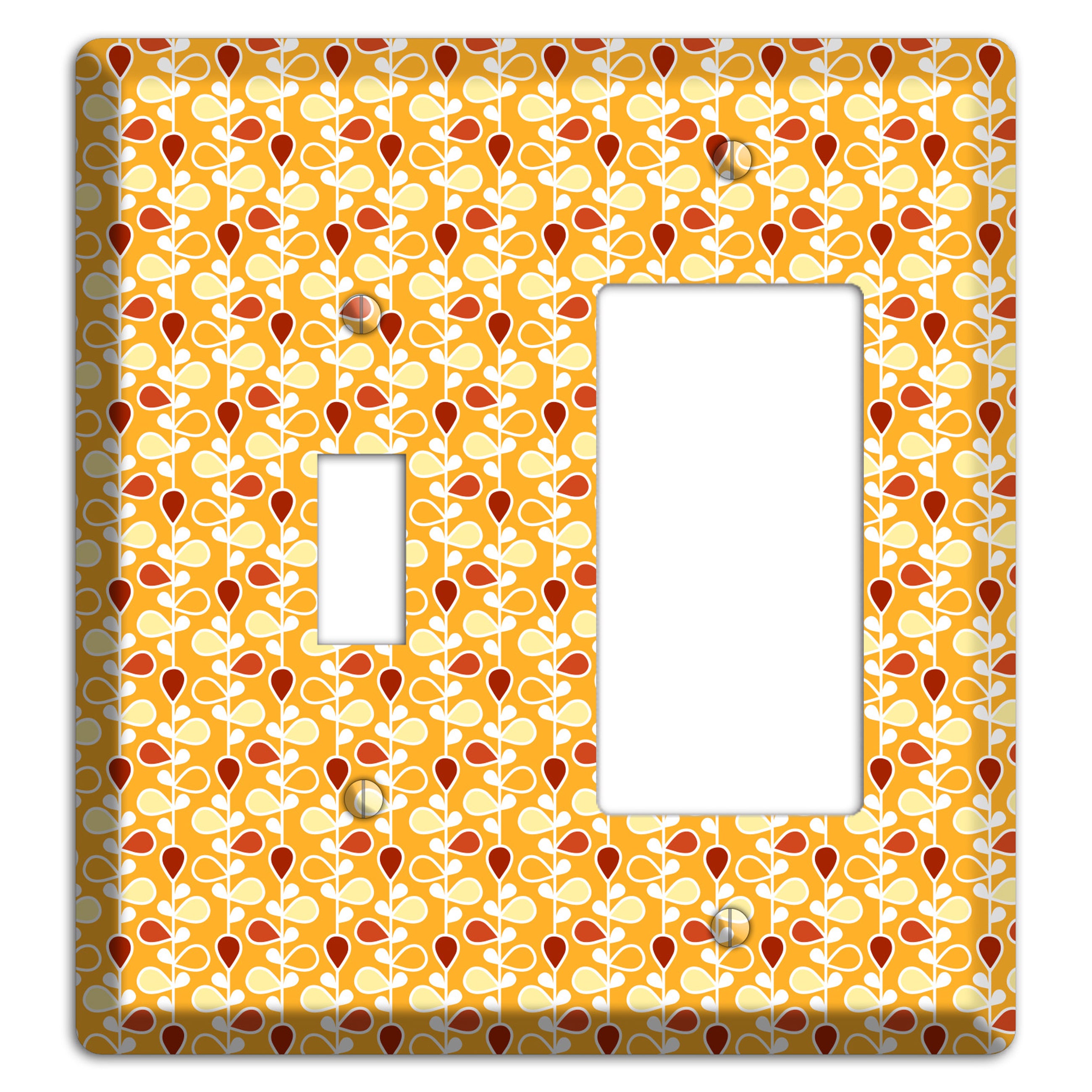 Yellow Teardrop Vine Toggle / Rocker Wallplate
