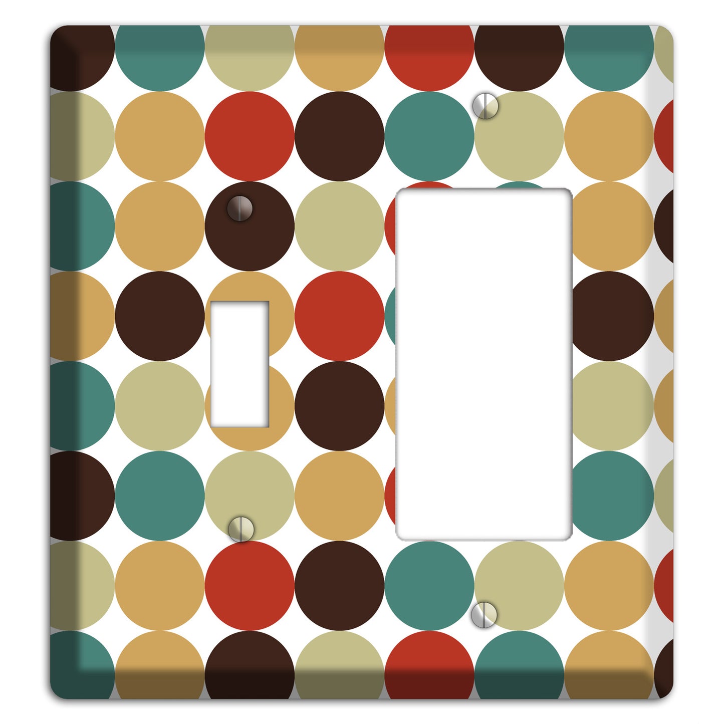 Brown Jade Beige Maroon Tiled Dots Toggle / Rocker Wallplate