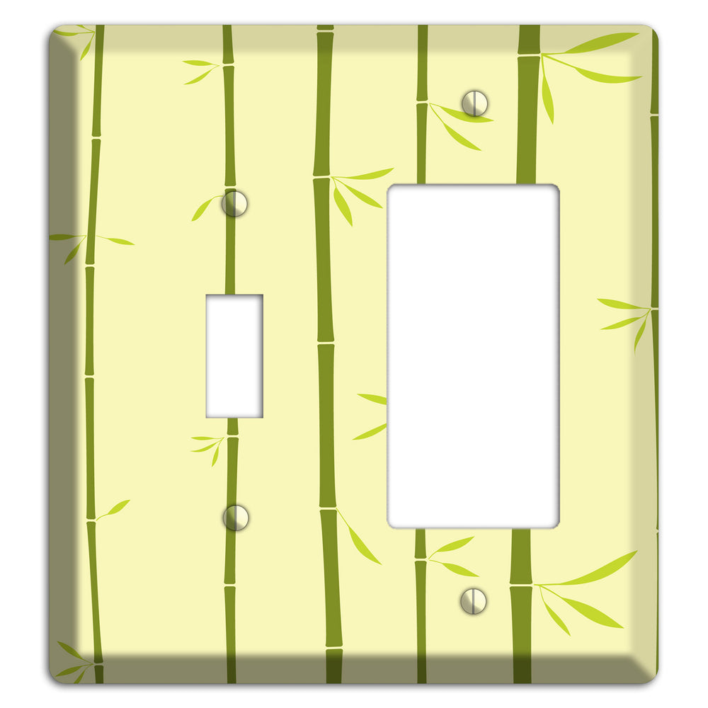 Yellow and Green Bamboo Toggle / Rocker Wallplate