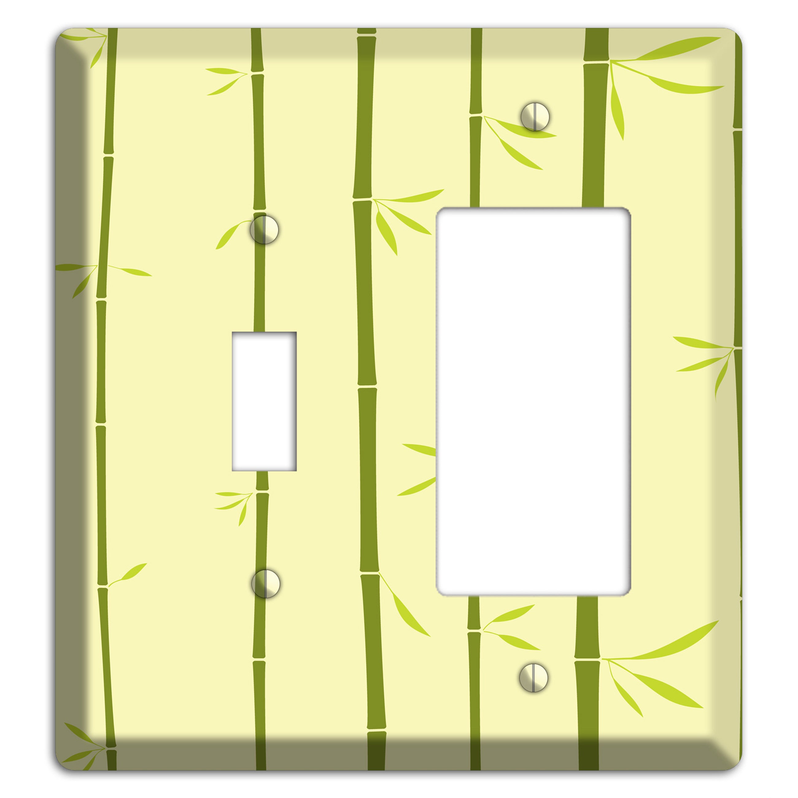Yellow and Green Bamboo Toggle / Rocker Wallplate