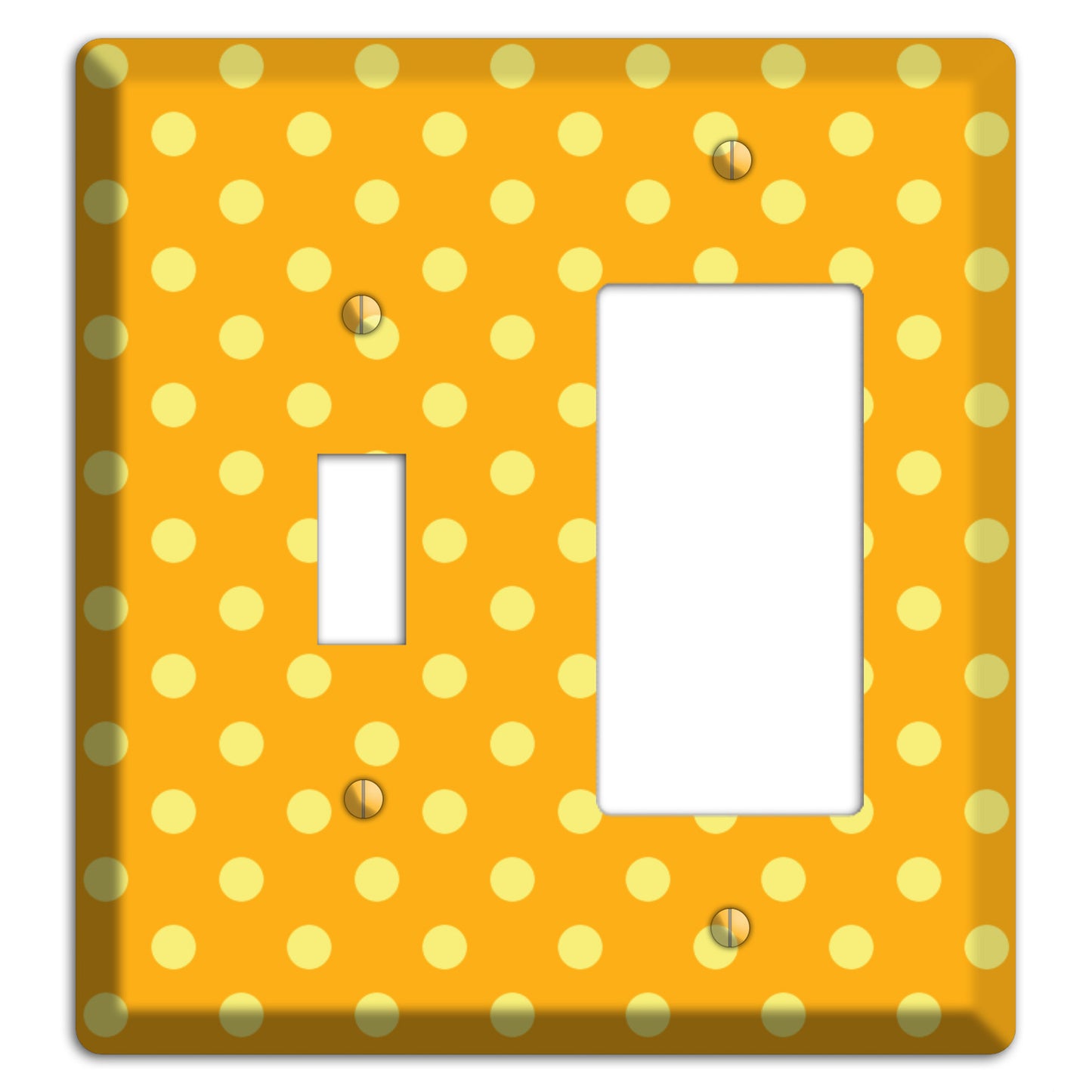 Orange and Yellow Polka Dot Toggle / Rocker Wallplate
