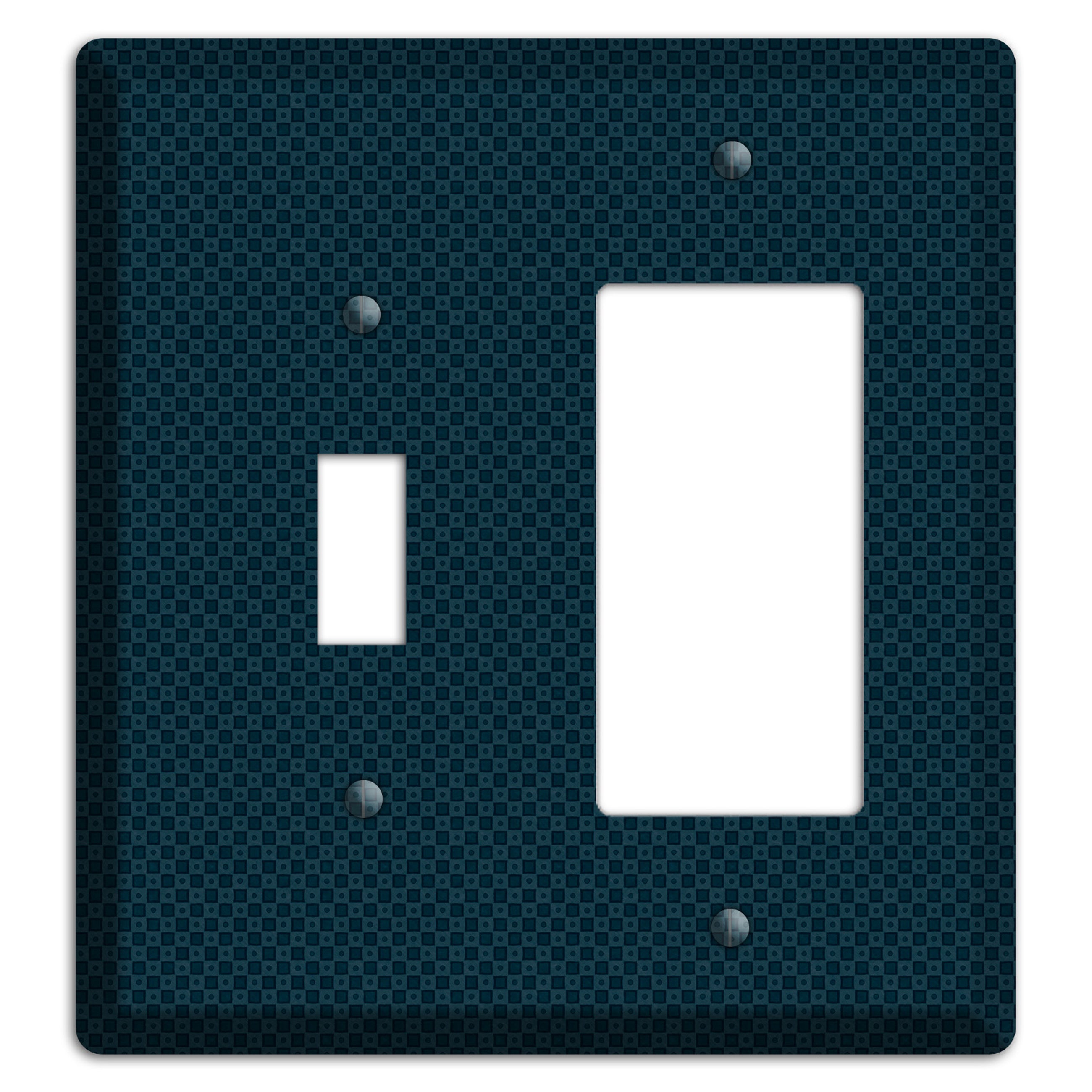 Navy Dots and Check Toggle / Rocker Wallplate