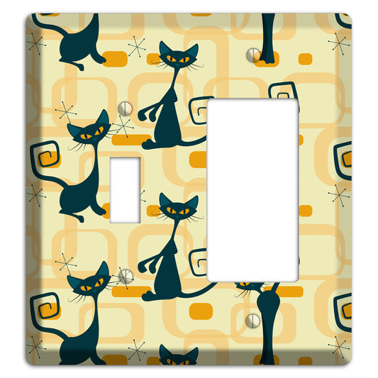 Navy Kitties Toggle / Rocker Wallplate