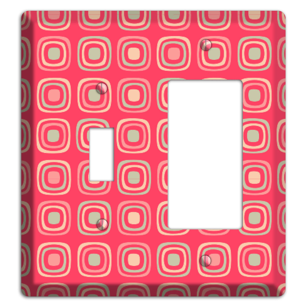 Multo Pink Retro Squares Toggle / Rocker Wallplate