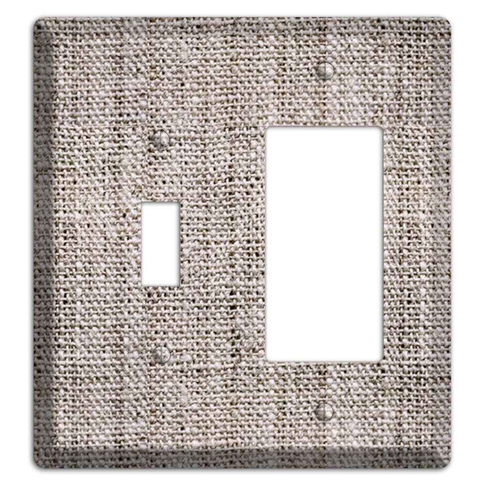 Natural Gray Burlap Toggle / Rocker Wallplate