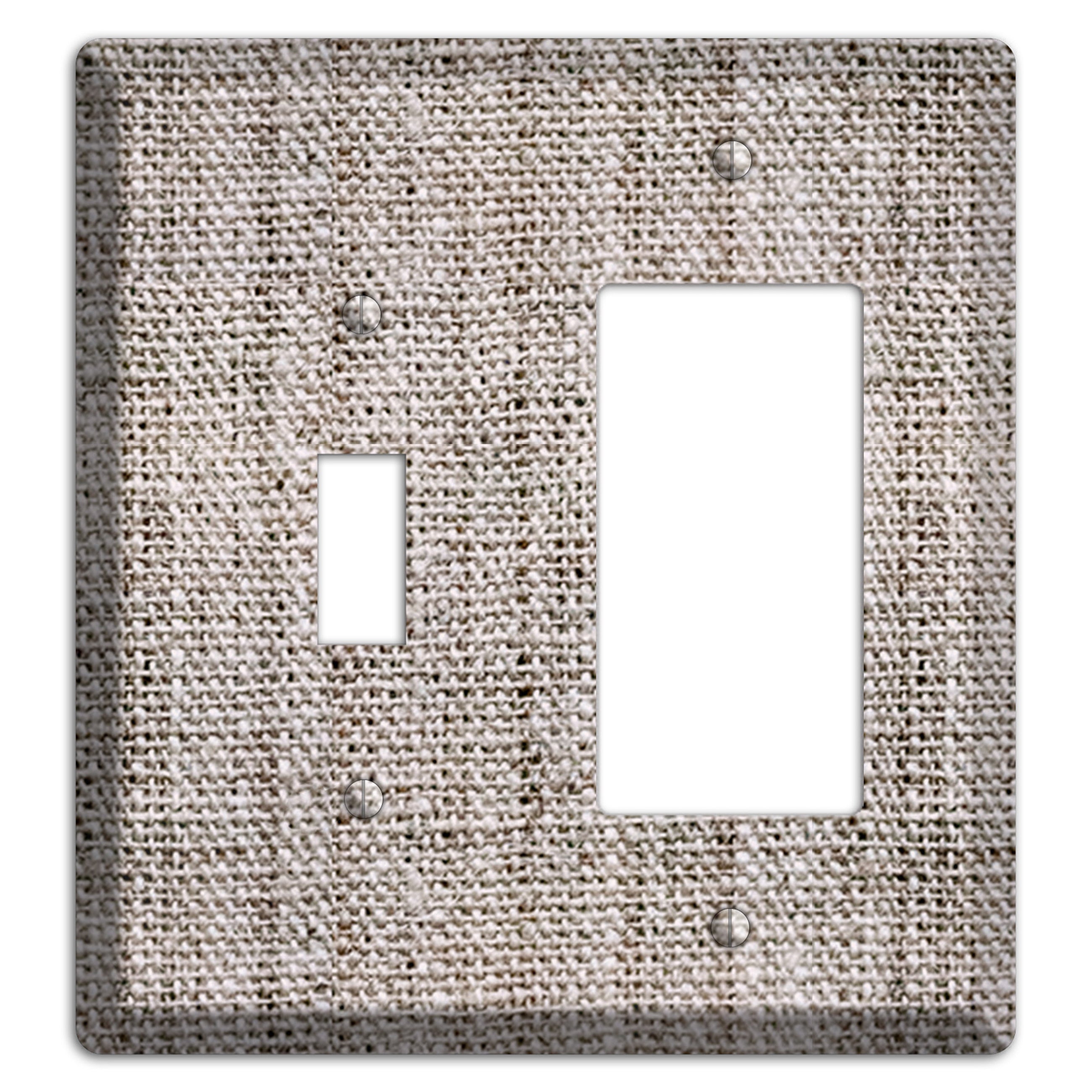 Natural Gray Burlap Toggle / Rocker Wallplate