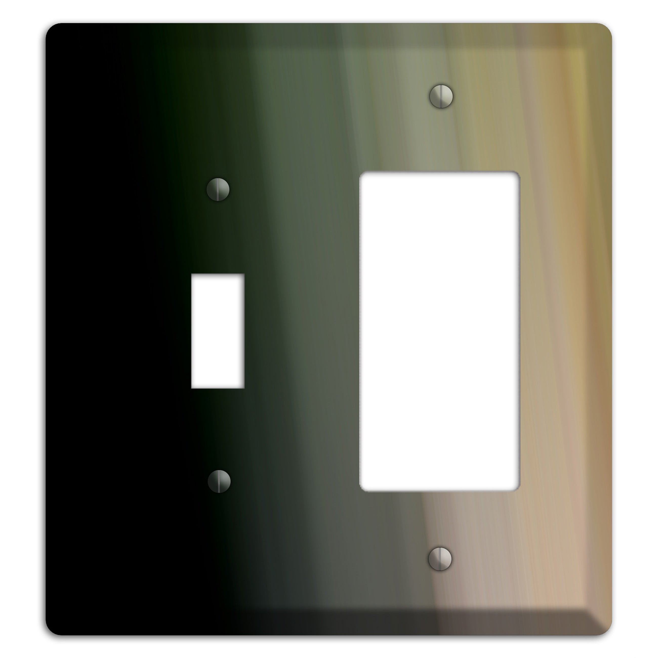 Black and Olive Ray of Light Toggle / Rocker Wallplate