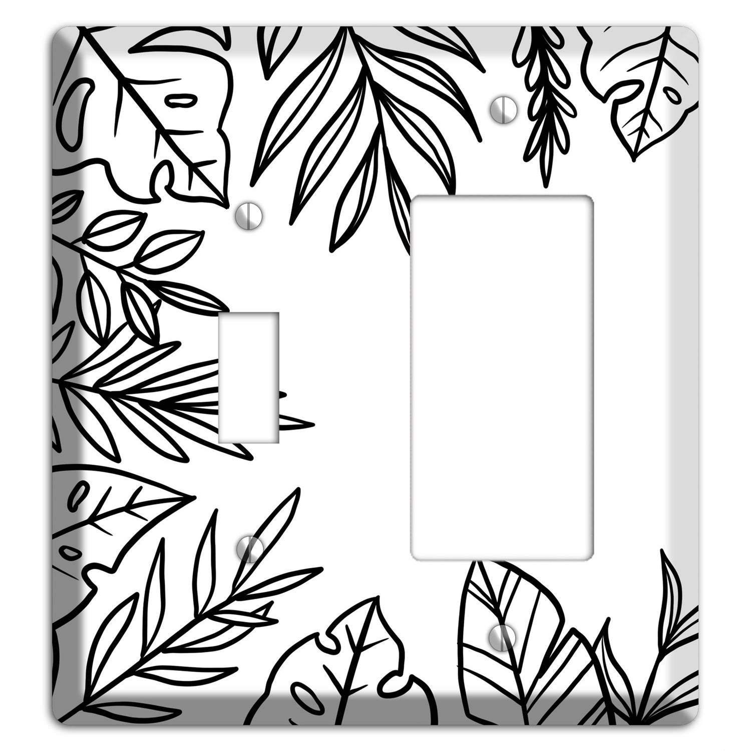Hand-Drawn Leaves 4 Toggle / Rocker Wallplate