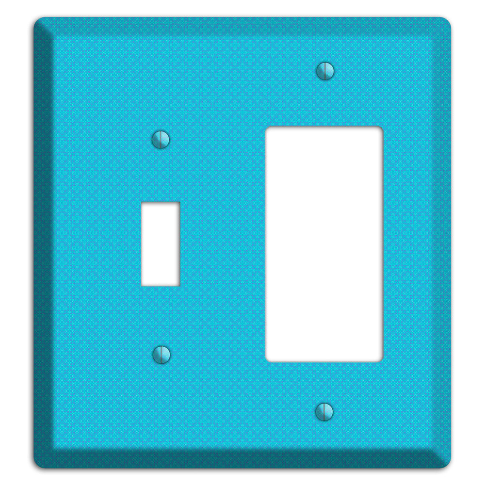 Turquoise Checkered Quatrefoil Toggle / Rocker Wallplate