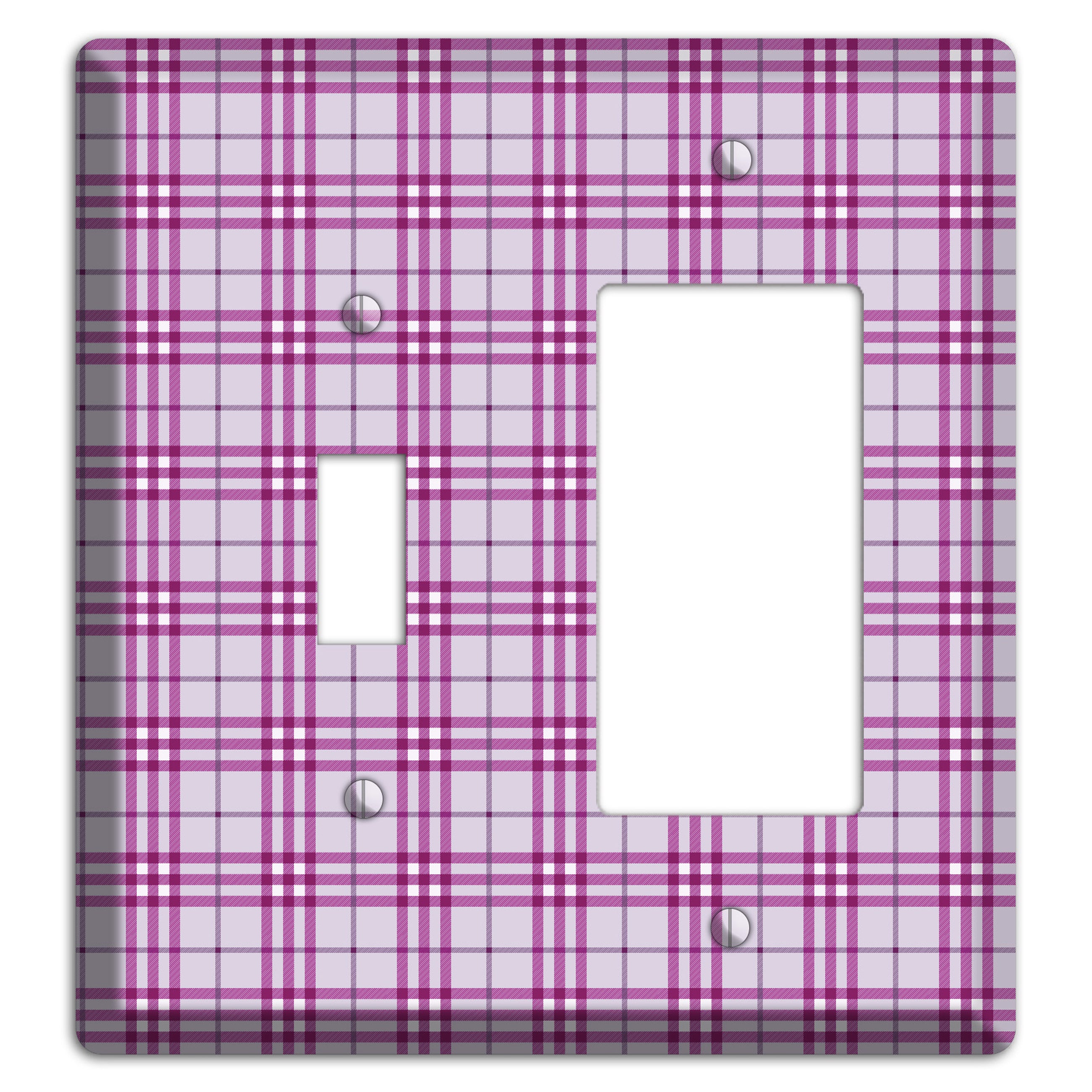 Purple Plaid Toggle / Rocker Wallplate