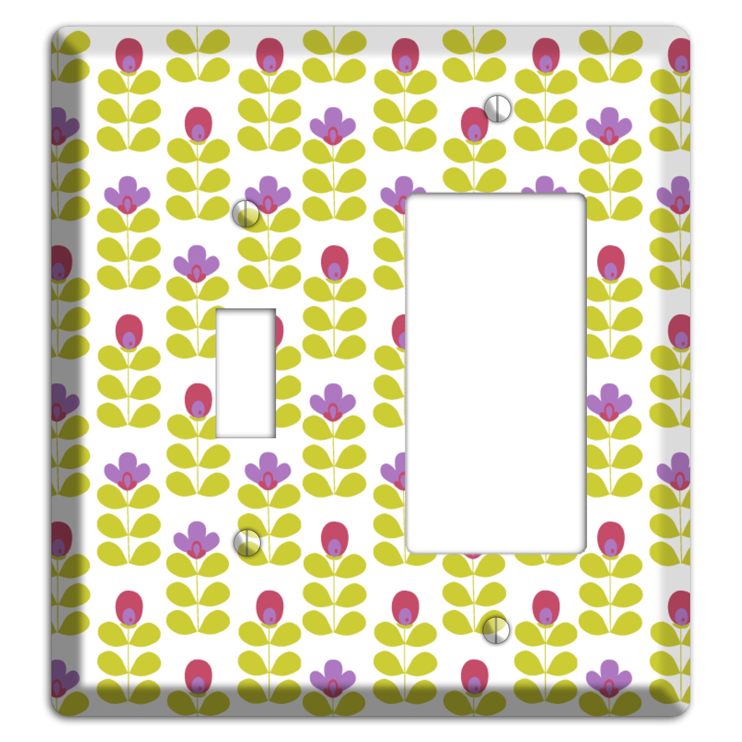 Yellow Small Sprouts Toggle / Rocker Wallplate