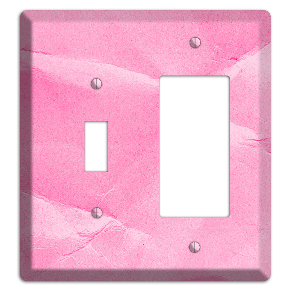 Carnation Pink Texture Toggle / Rocker Wallplate
