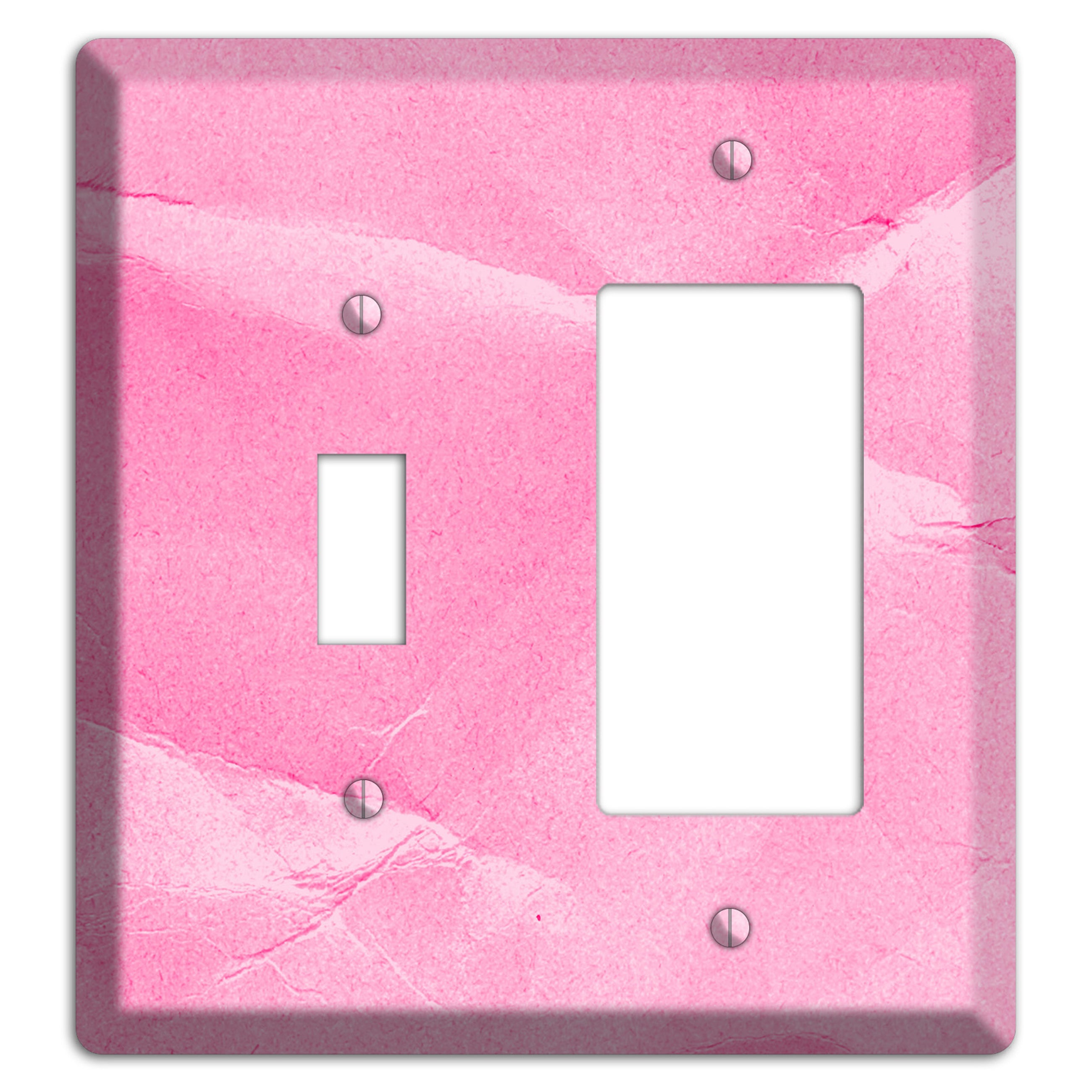 Carnation Pink Texture Toggle / Rocker Wallplate