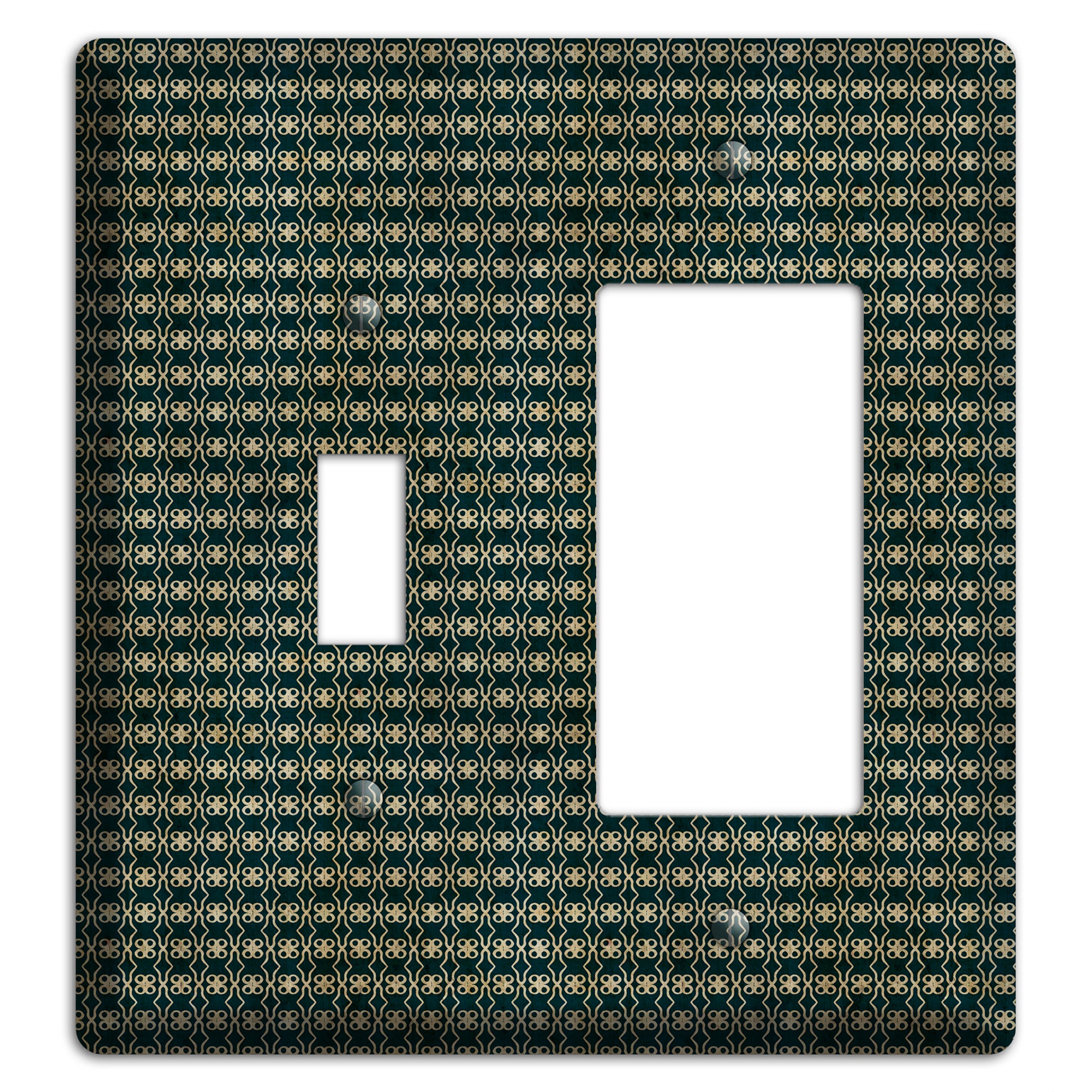 Dark Green Grunge Tiny Tiled Tapestry 2 Toggle / Rocker Wallplate