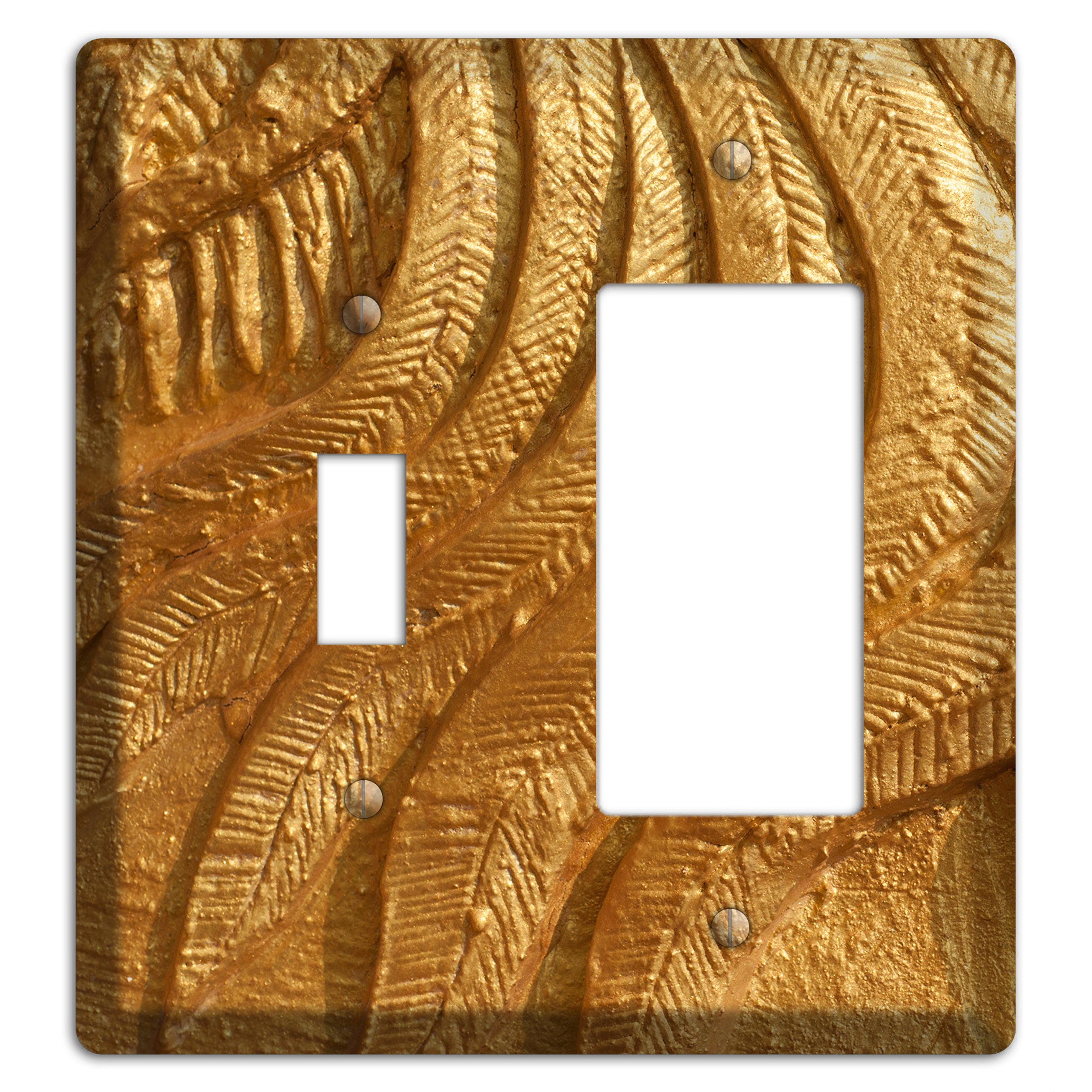 Gold Swirl Concrete Toggle / Rocker Wallplate