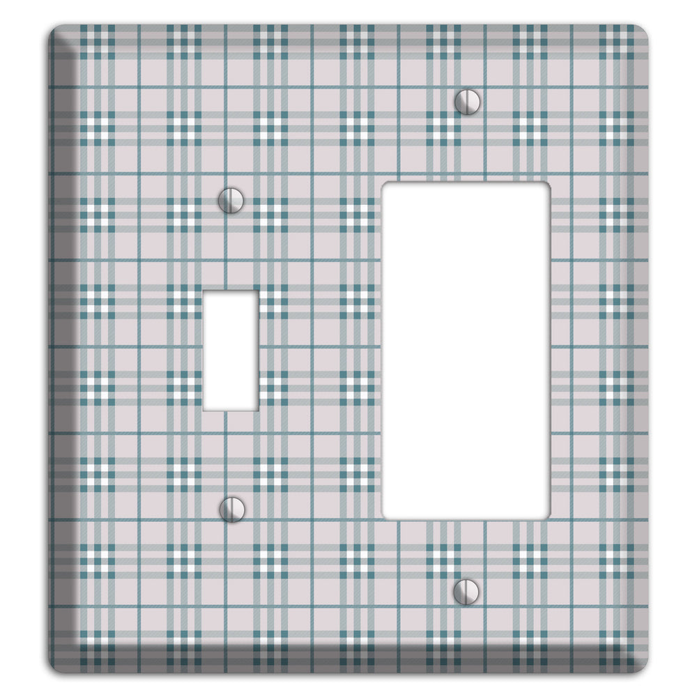 Multi Grey Plaid Toggle / Rocker Wallplate