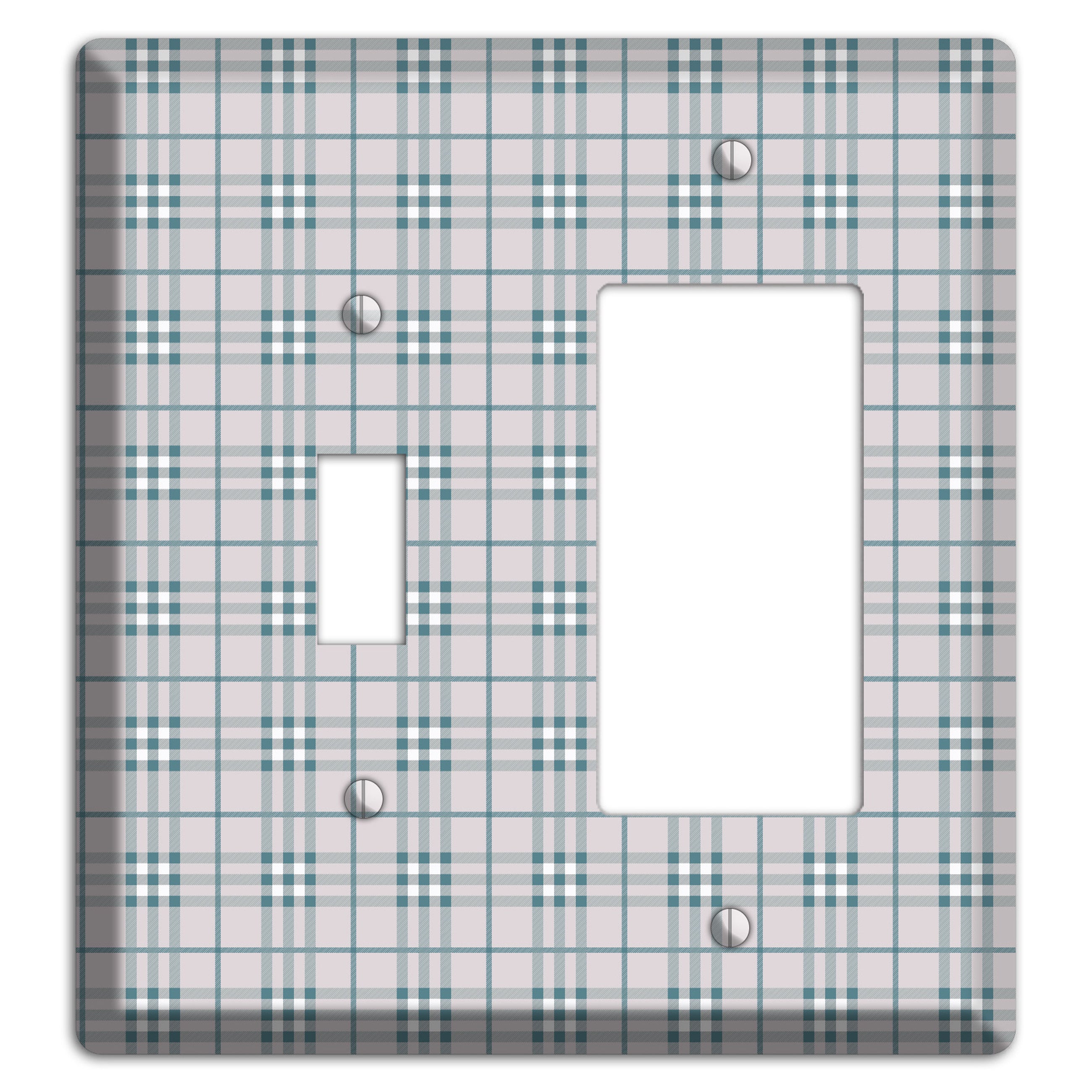 Multi Grey Plaid Toggle / Rocker Wallplate