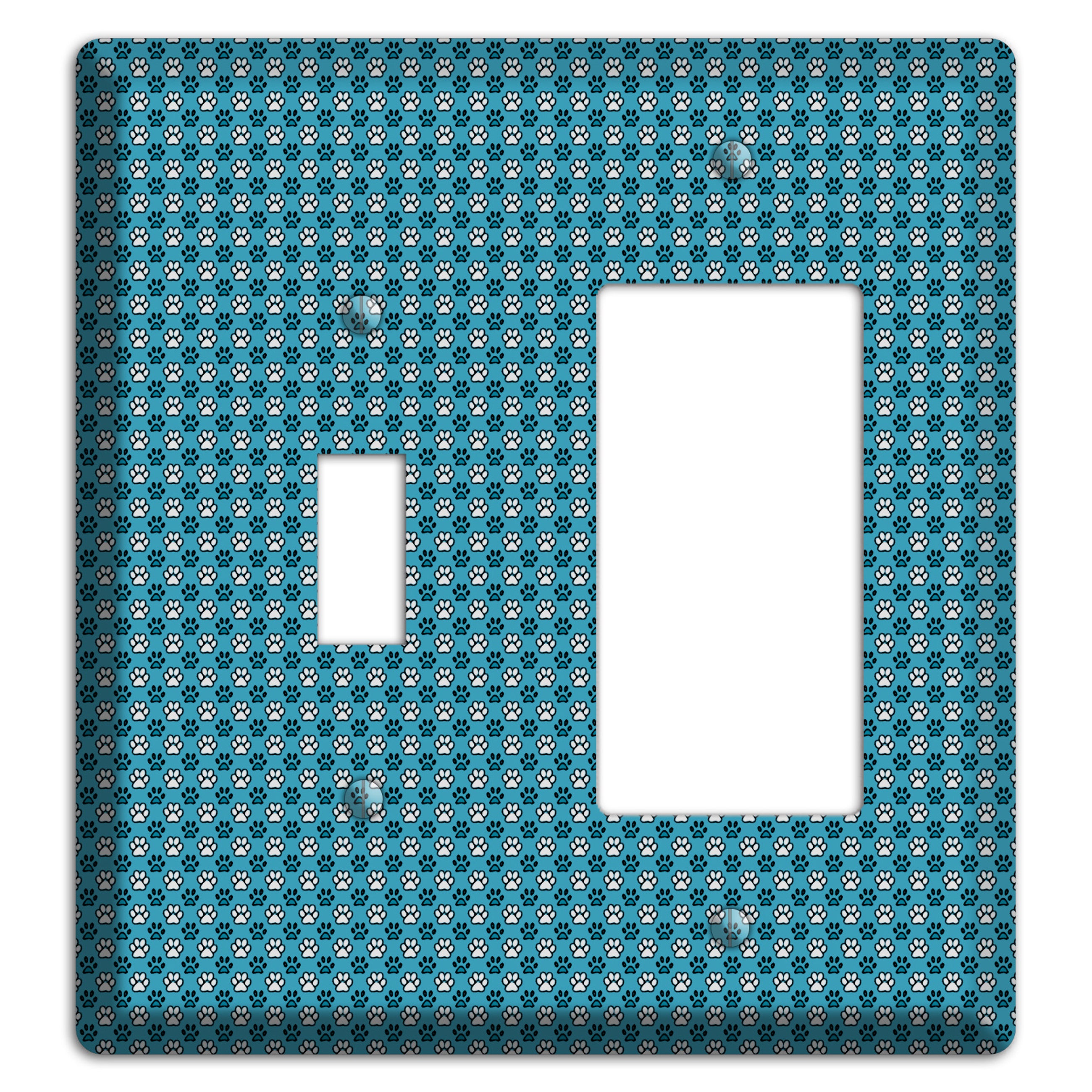 Blue Paw Prints Toggle / Rocker Wallplate