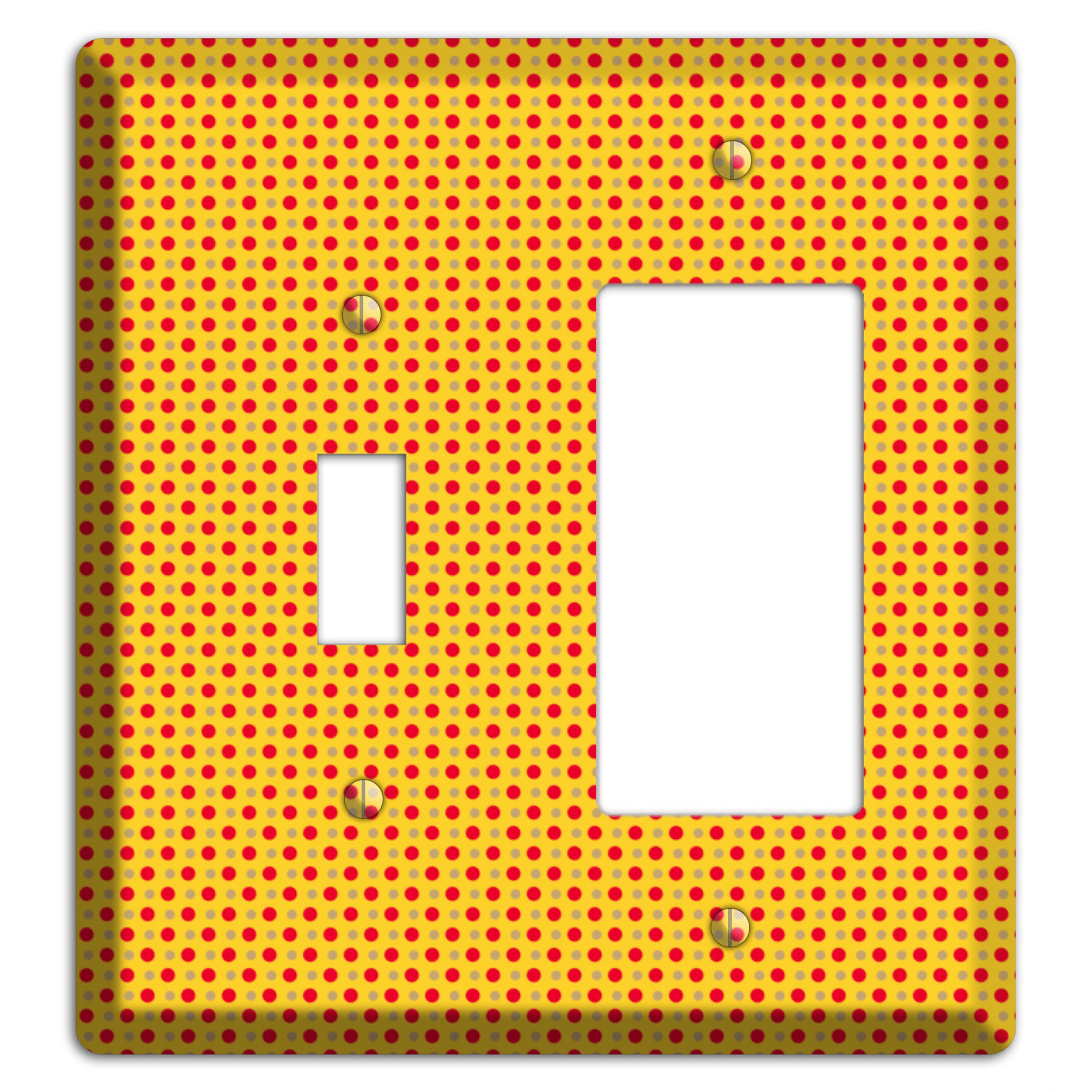 Orange with Maroon Tiny Polka Dots Toggle / Rocker Wallplate