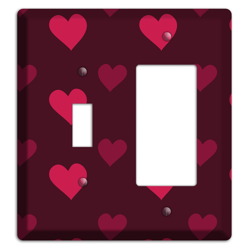 Tiled Large Hearts Toggle / Rocker Wallplate