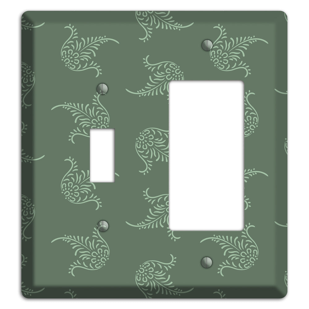 Moss Trefoil Cartouche Toggle / Rocker Wallplate