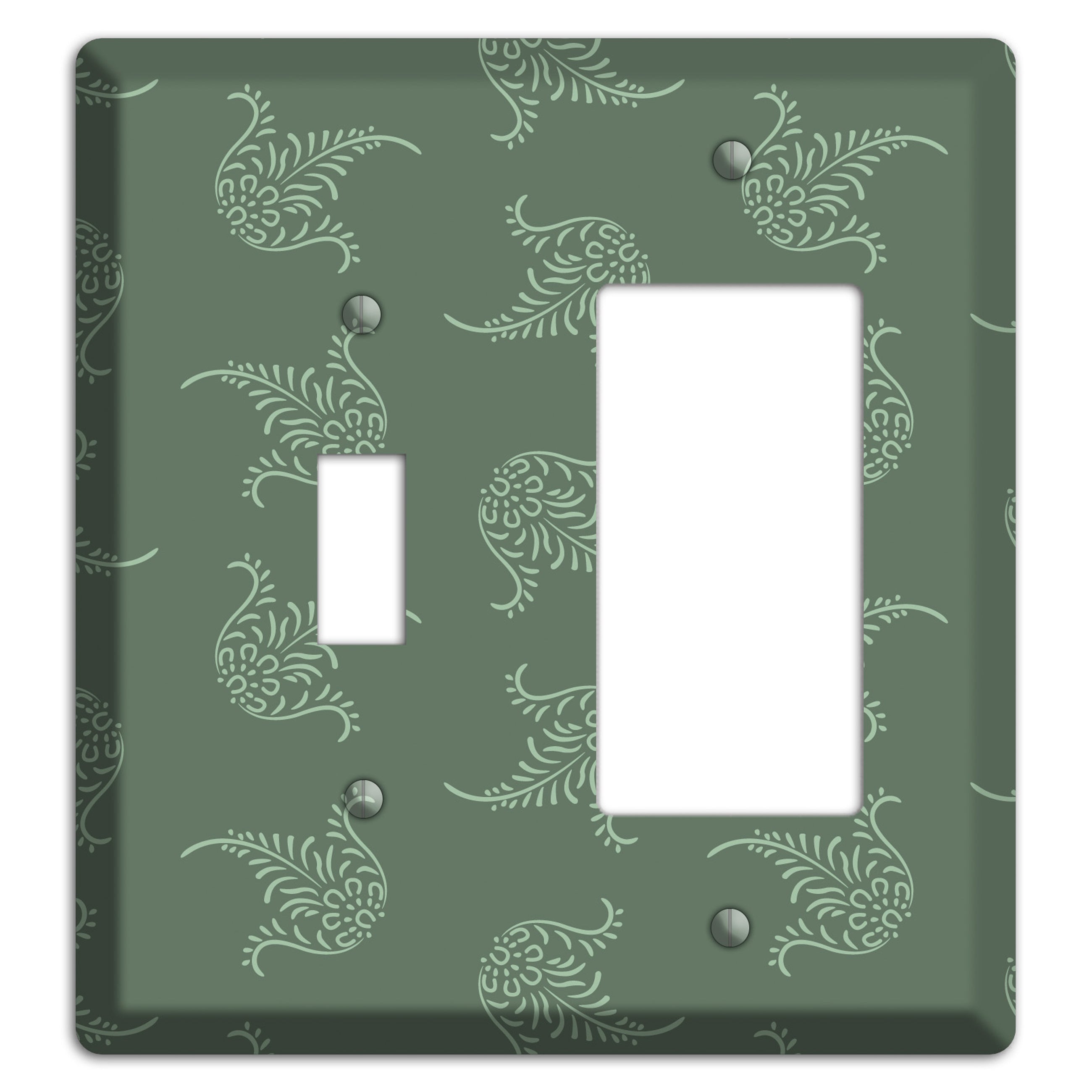 Moss Trefoil Cartouche Toggle / Rocker Wallplate