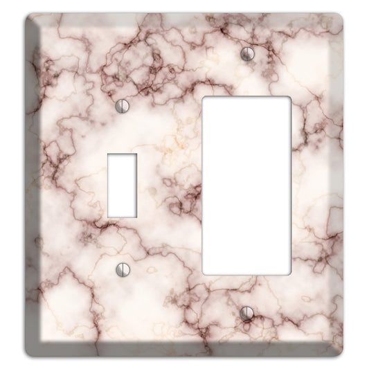 Burgundy Stained Marble Toggle / Rocker Wallplate