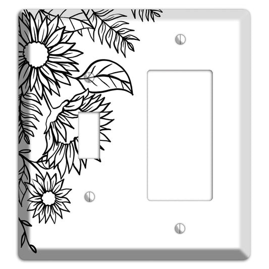 Hand-Drawn Floral 5 Toggle / Rocker Wallplate