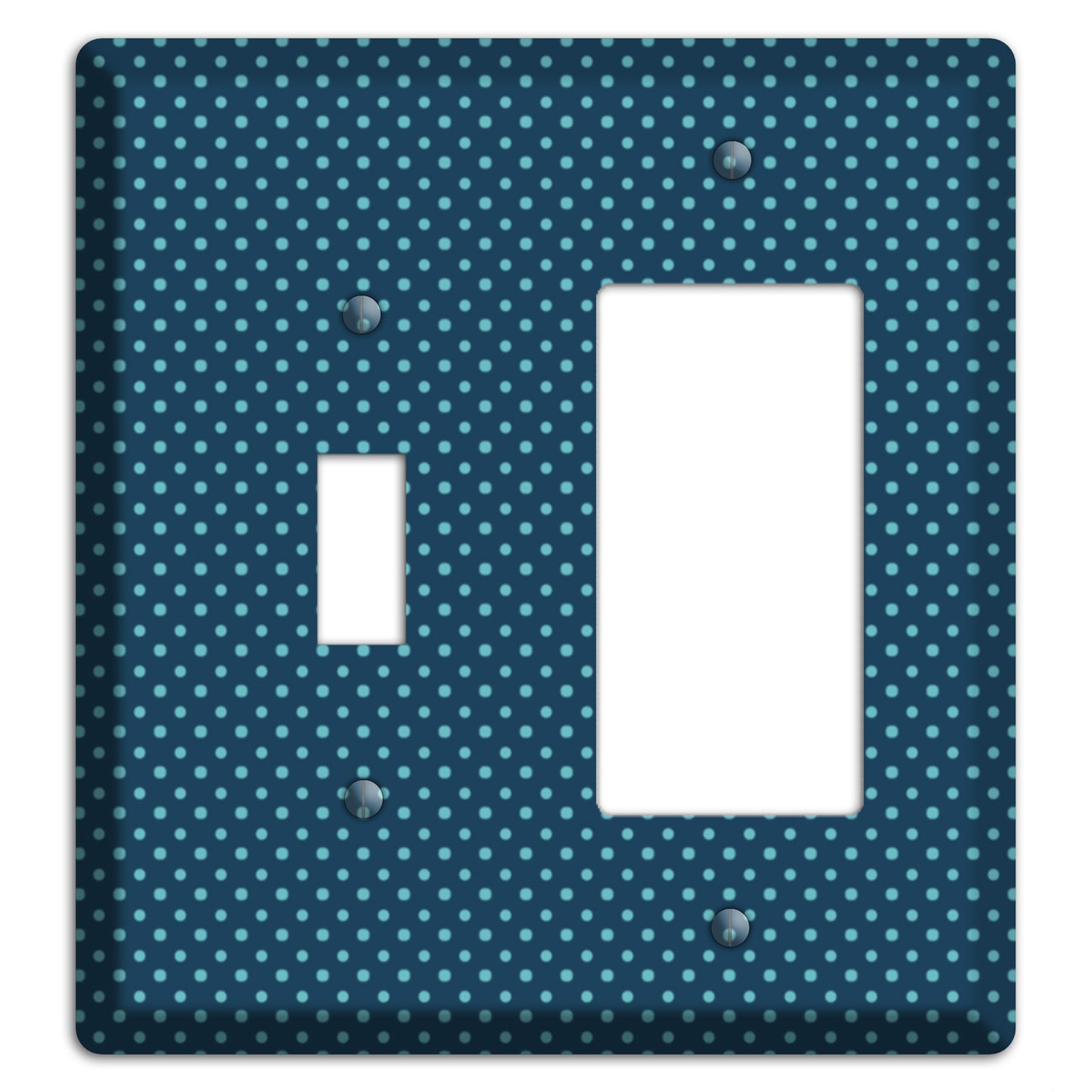 Multi Blue Tiny Polka Dots Toggle / Rocker Wallplate