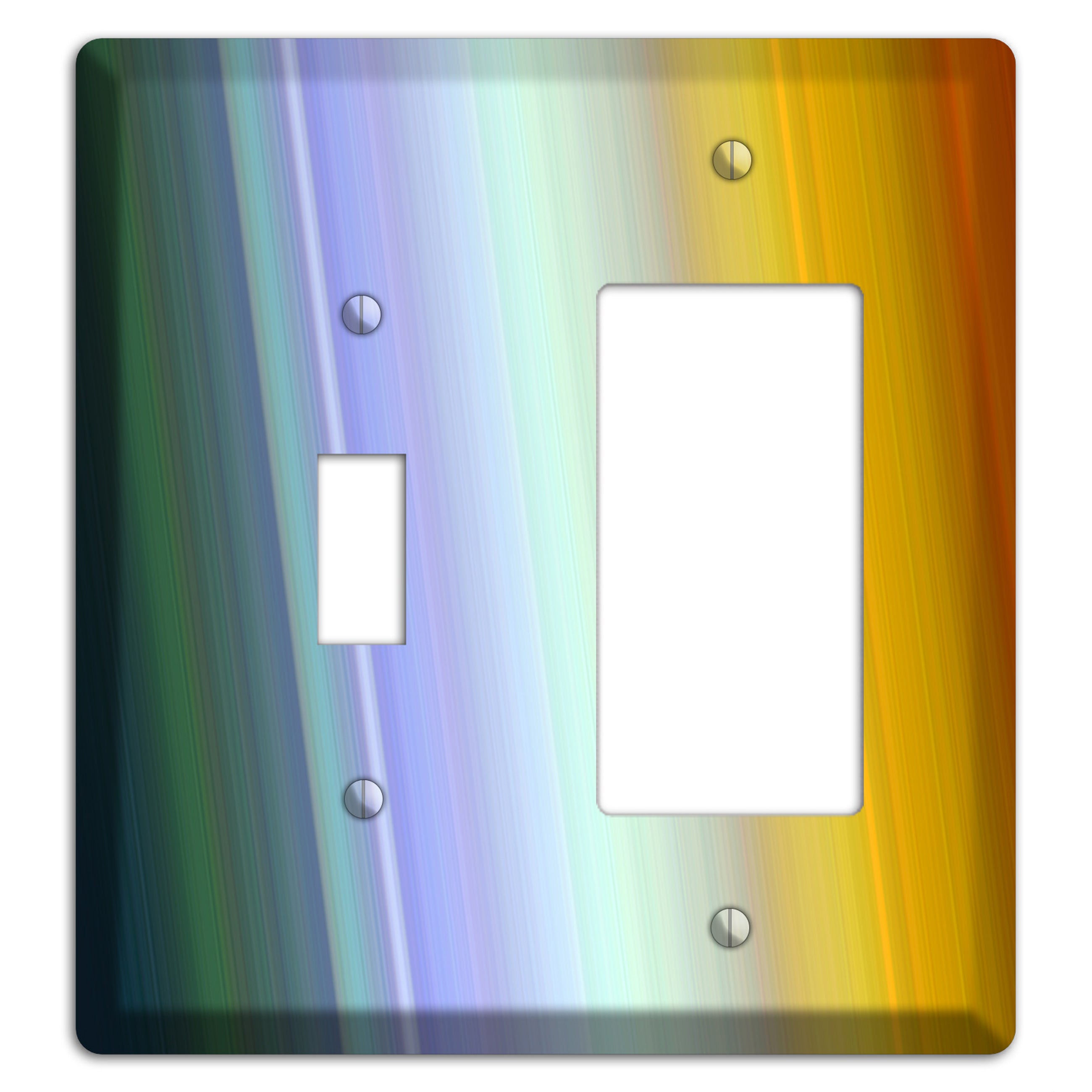 Green Teal Lavender Yellow Ray of Light Toggle / Rocker Wallplate