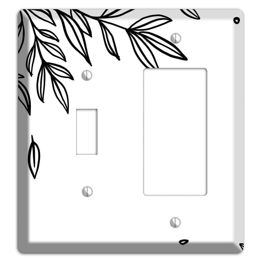 Hand-Drawn Floral 3 Toggle / Rocker Wallplate