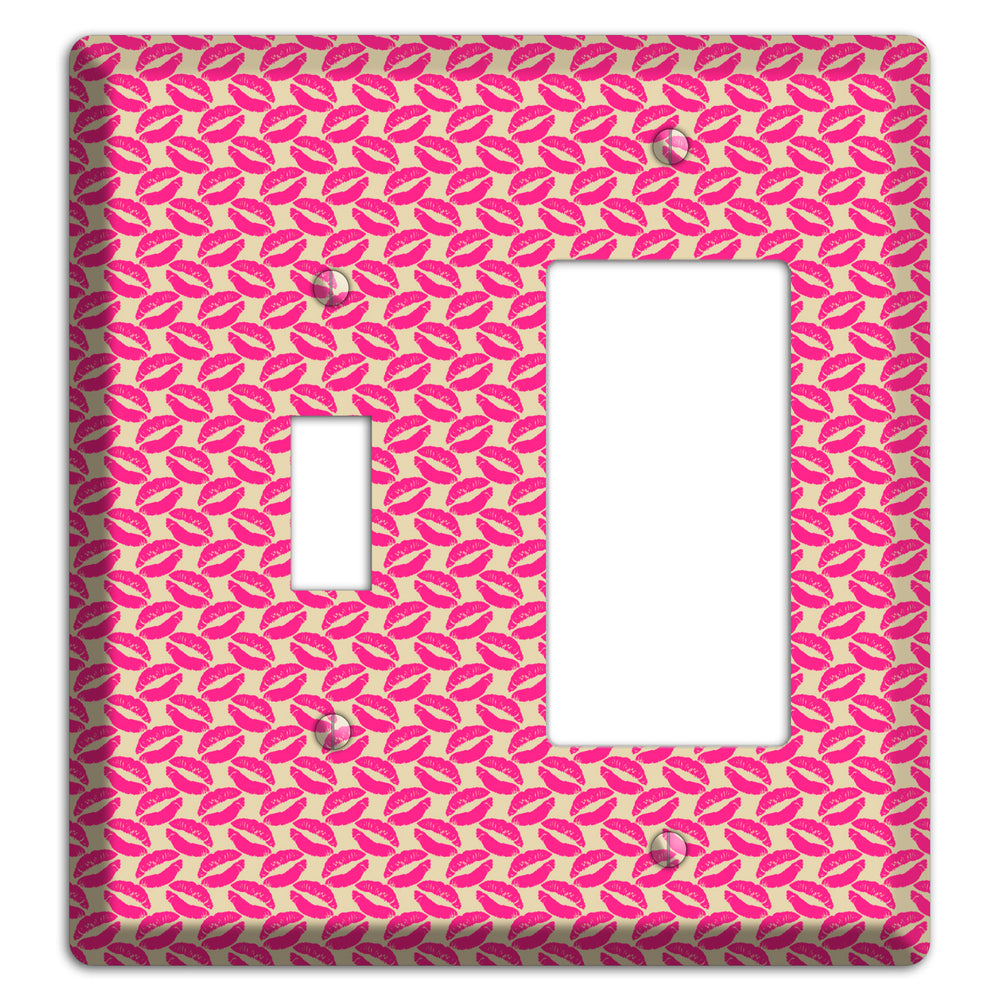 Pink Kisses Toggle / Rocker Wallplate