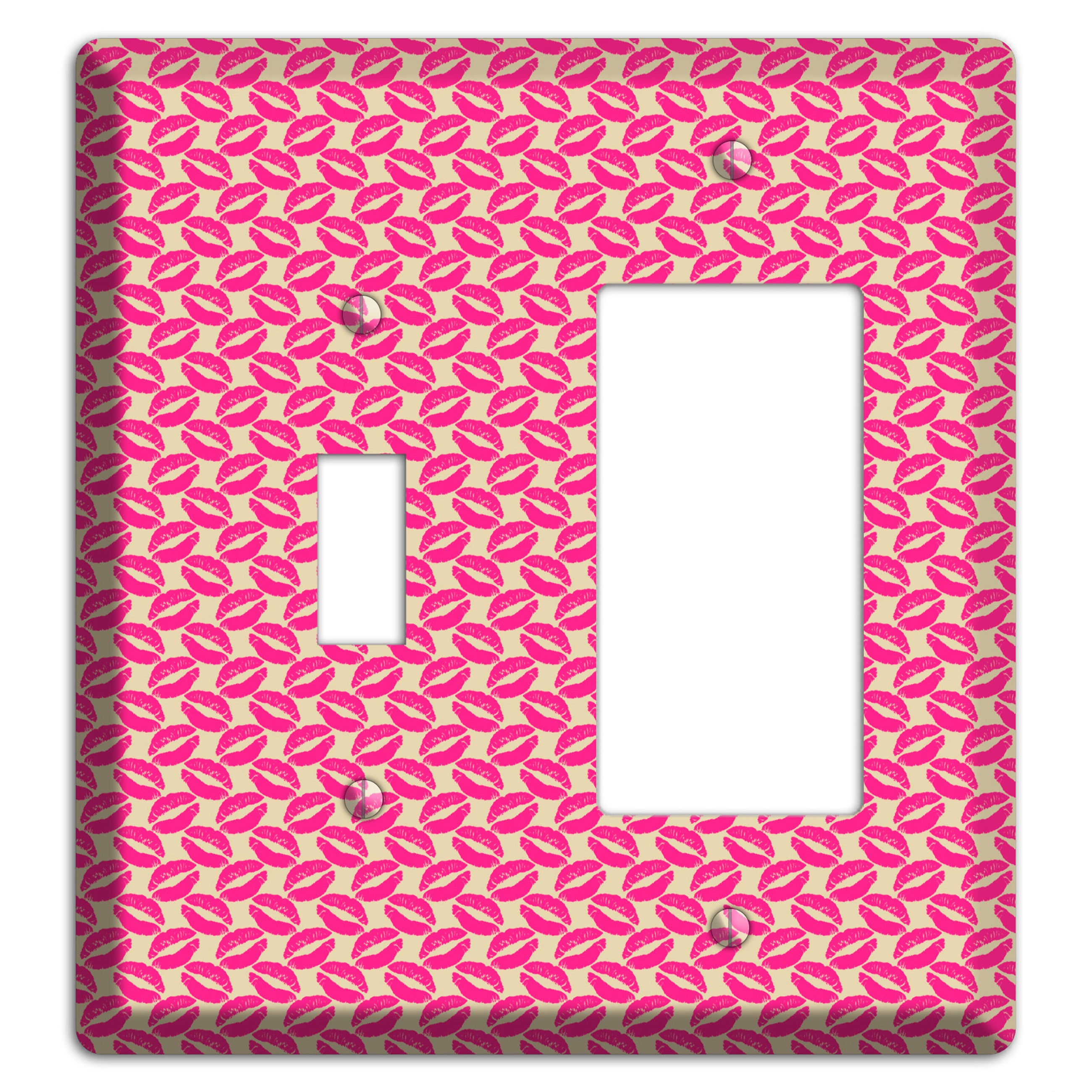 Pink Kisses Toggle / Rocker Wallplate