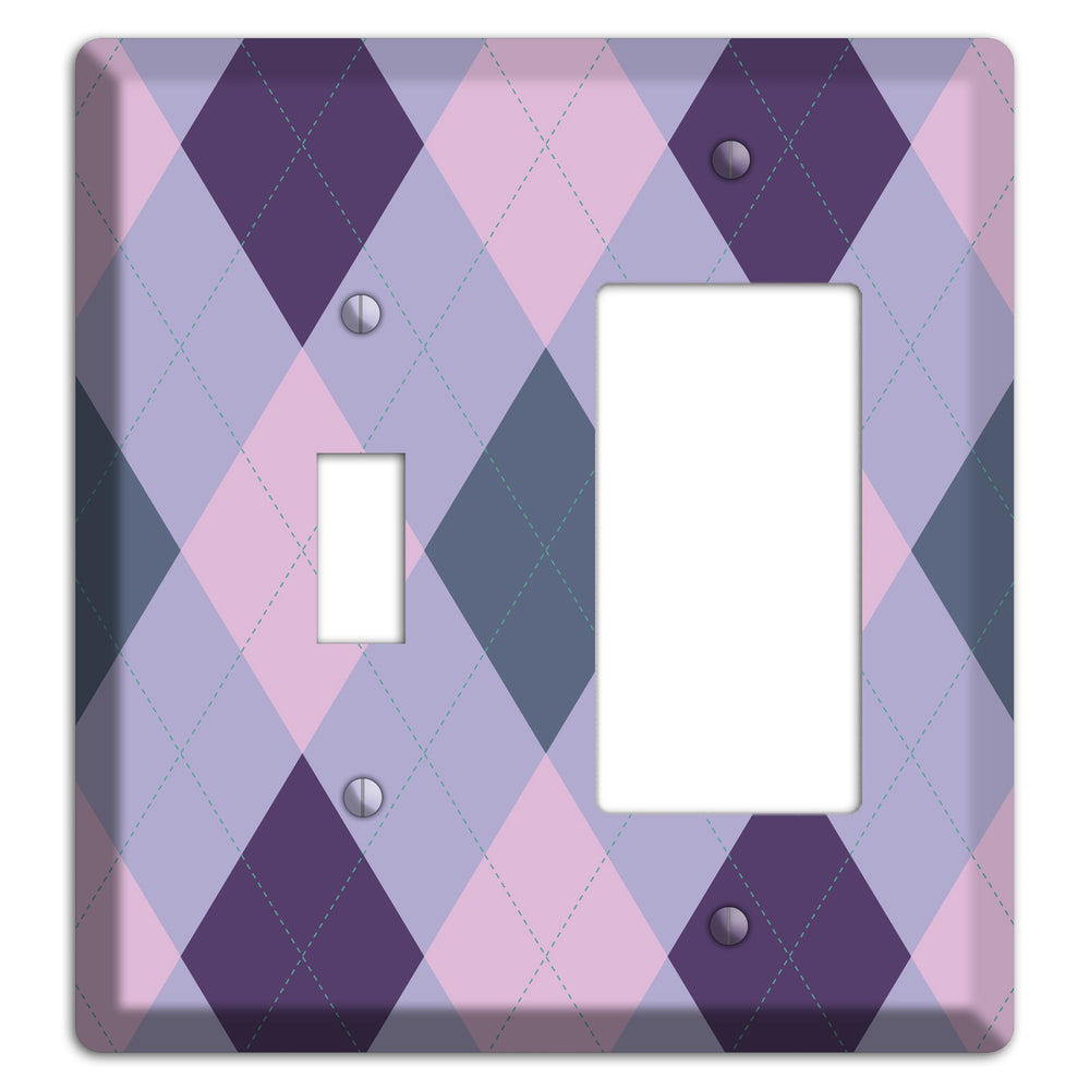 Orange and Tan Argyle Toggle / Rocker Wallplate