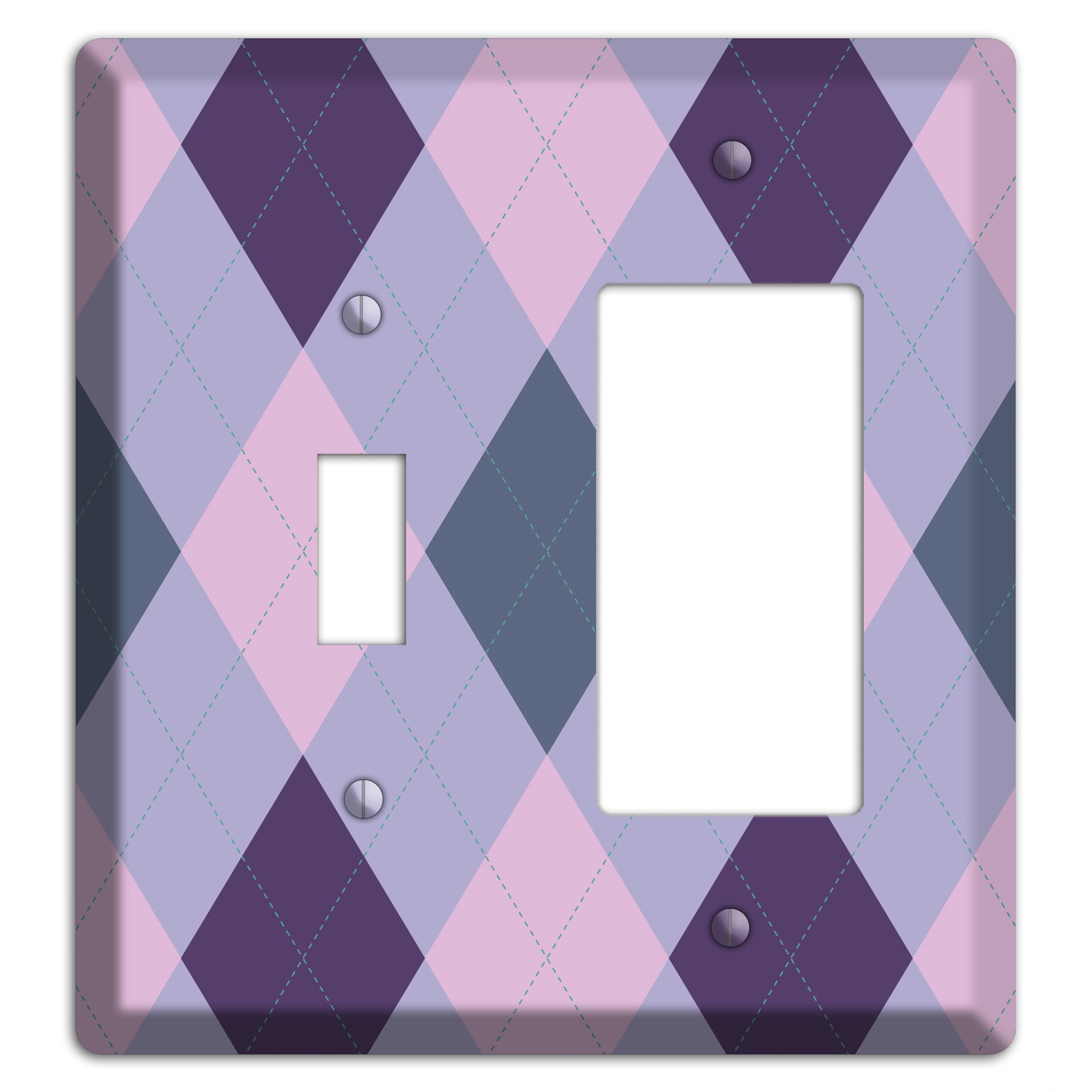 Orange and Tan Argyle Toggle / Rocker Wallplate