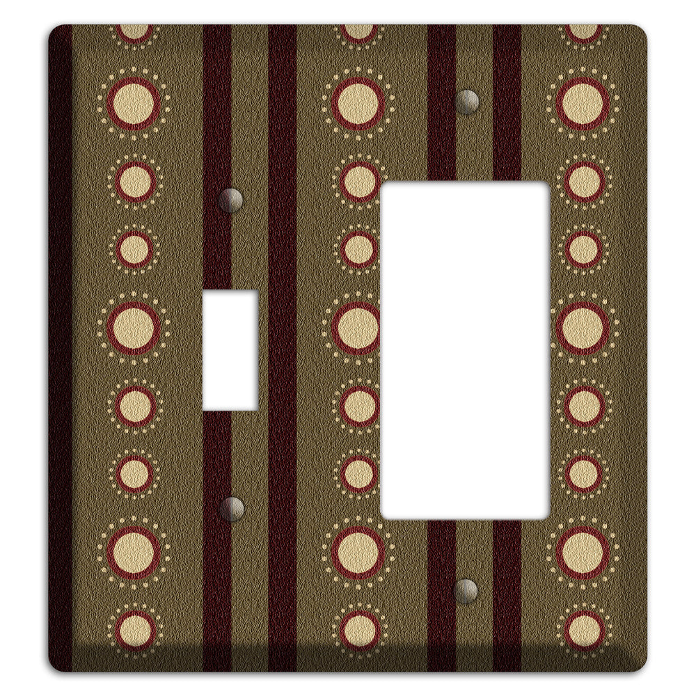 Multi Brown Suzani Toggle / Rocker Wallplate