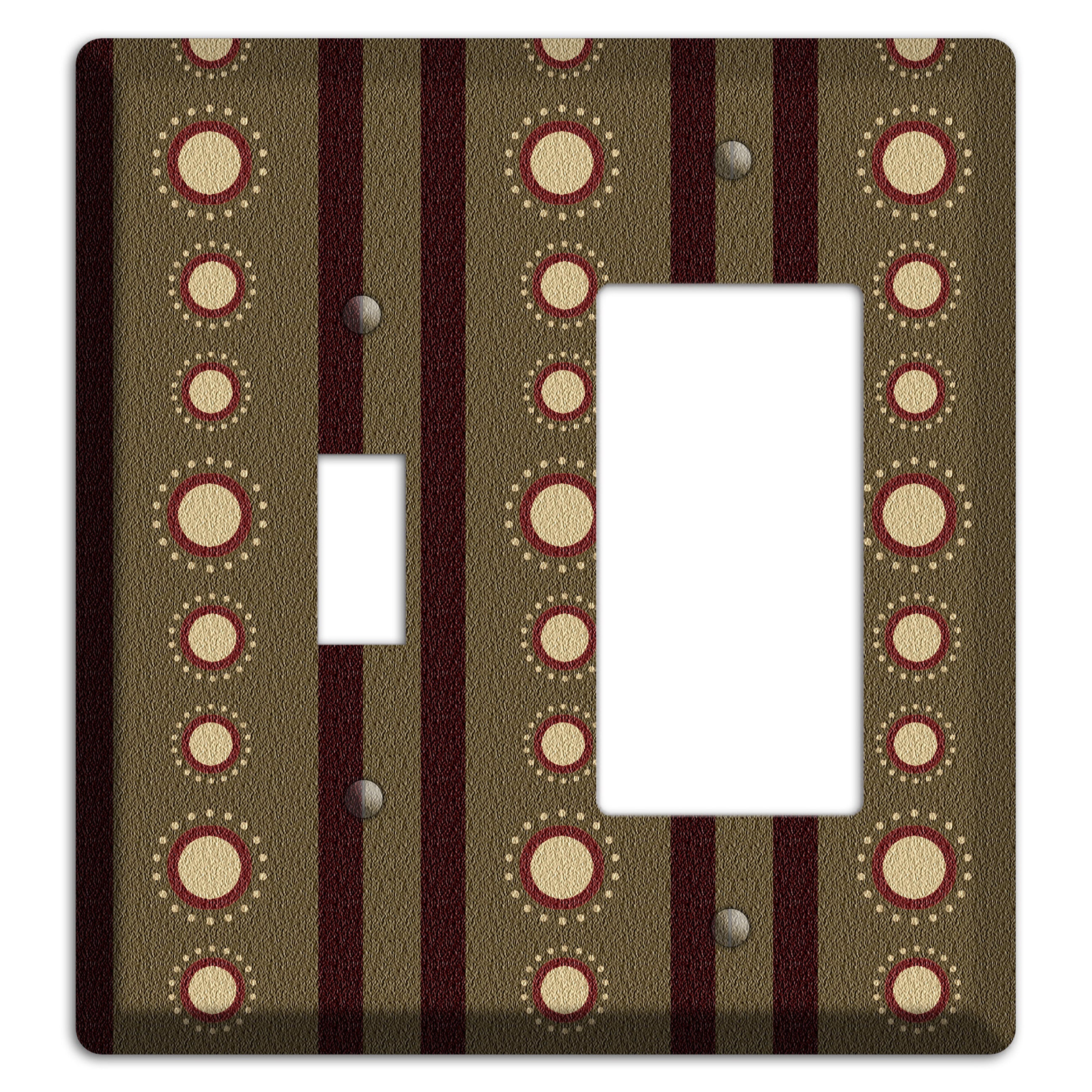 Multi Brown Suzani Toggle / Rocker Wallplate