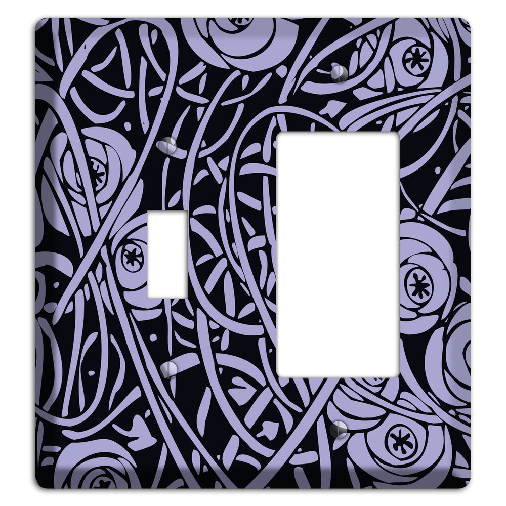 Lilac Deco Floral Toggle / Rocker Wallplate