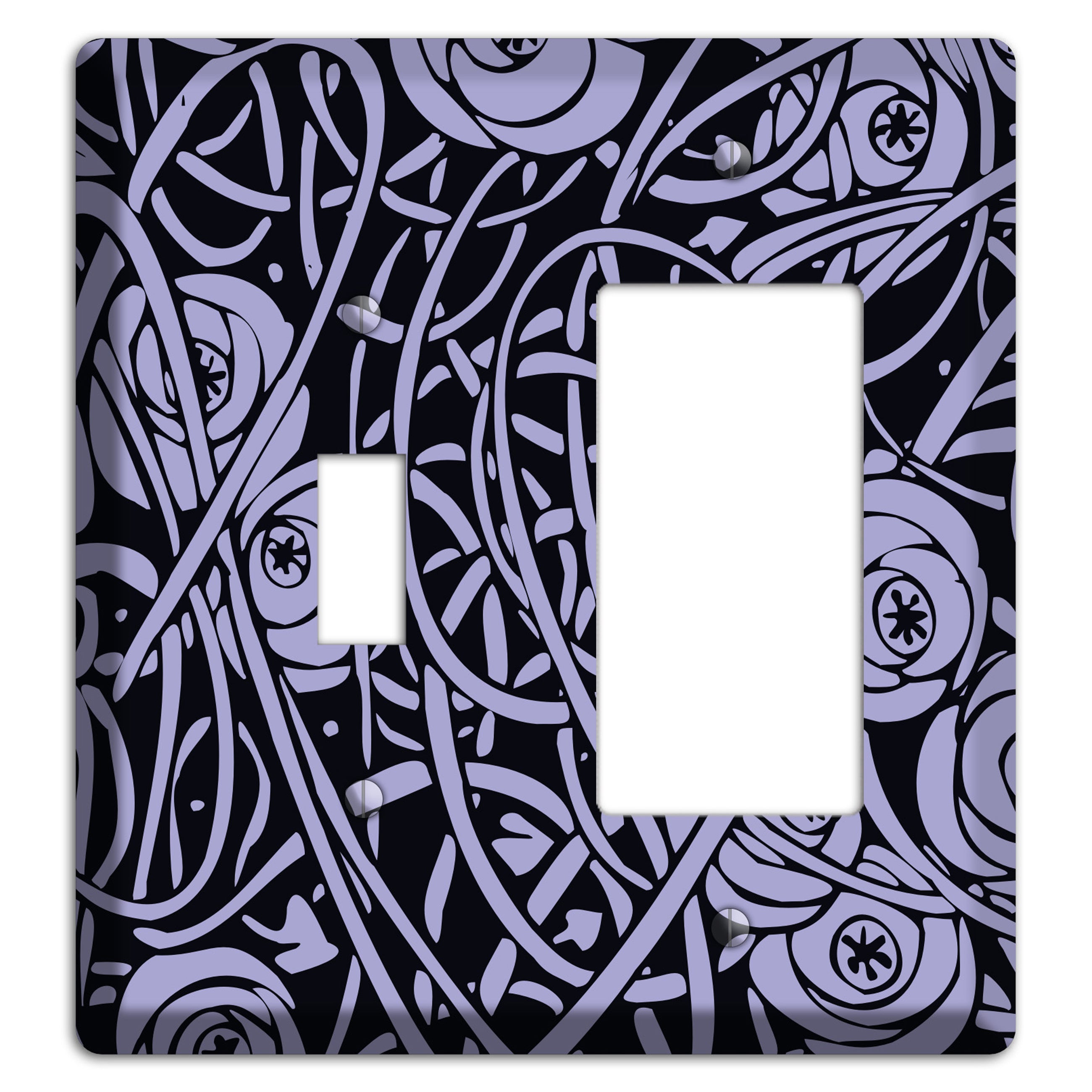 Lilac Deco Floral Toggle / Rocker Wallplate