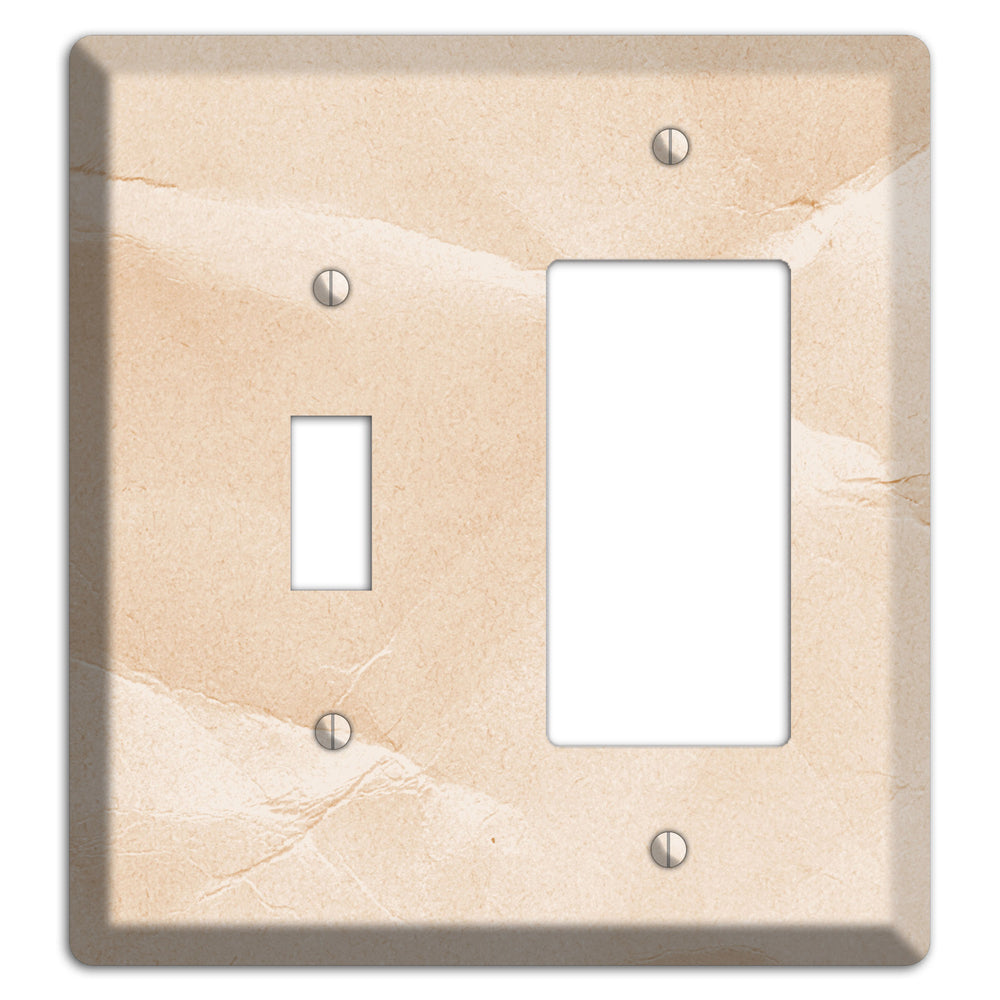 Almond Neutral Texture Toggle / Rocker Wallplate